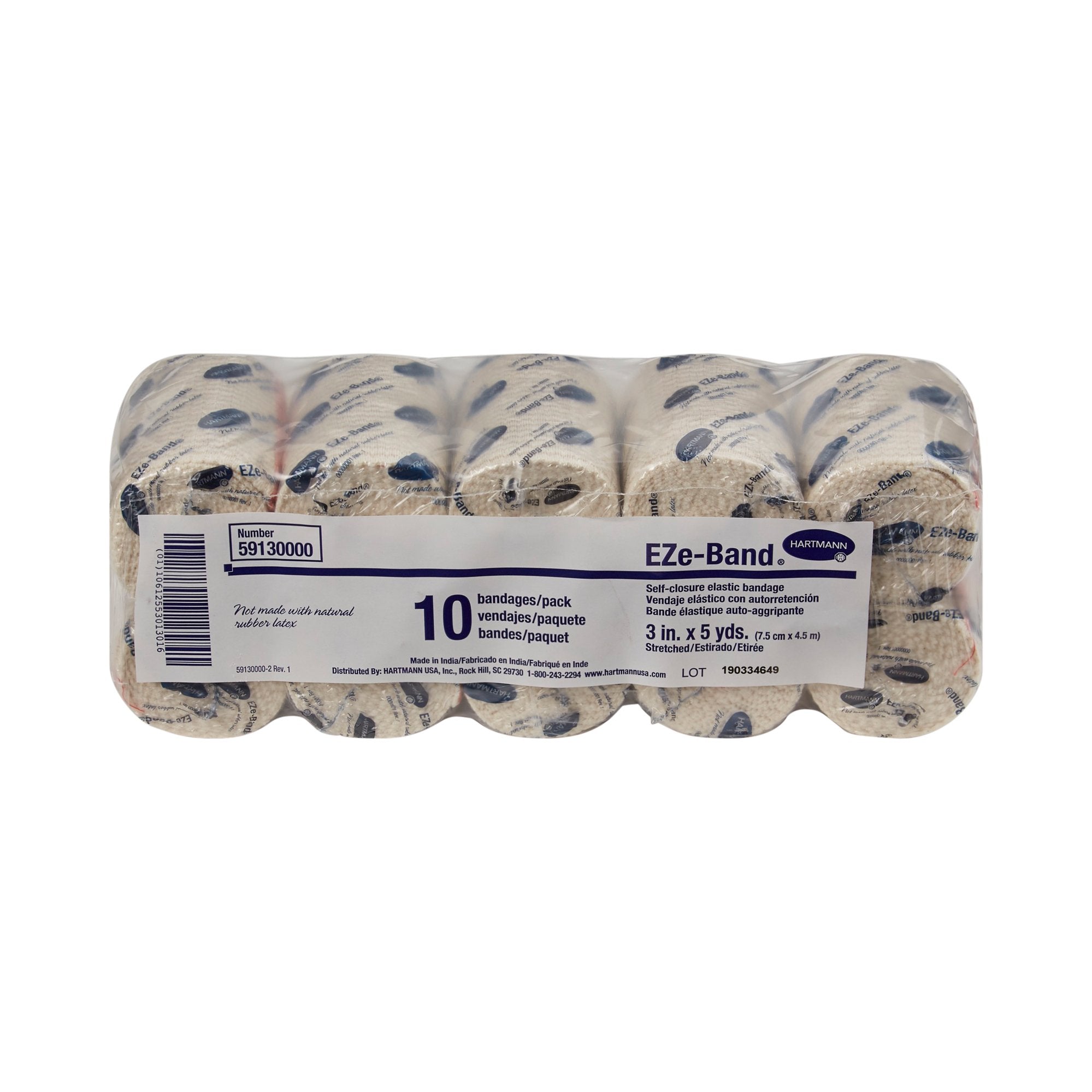 Elastic Bandage EZe-Band® LF 3 Inch X 5 Yard Double Hook and Loop Closure Tan NonSterile Standard Compression - image 2