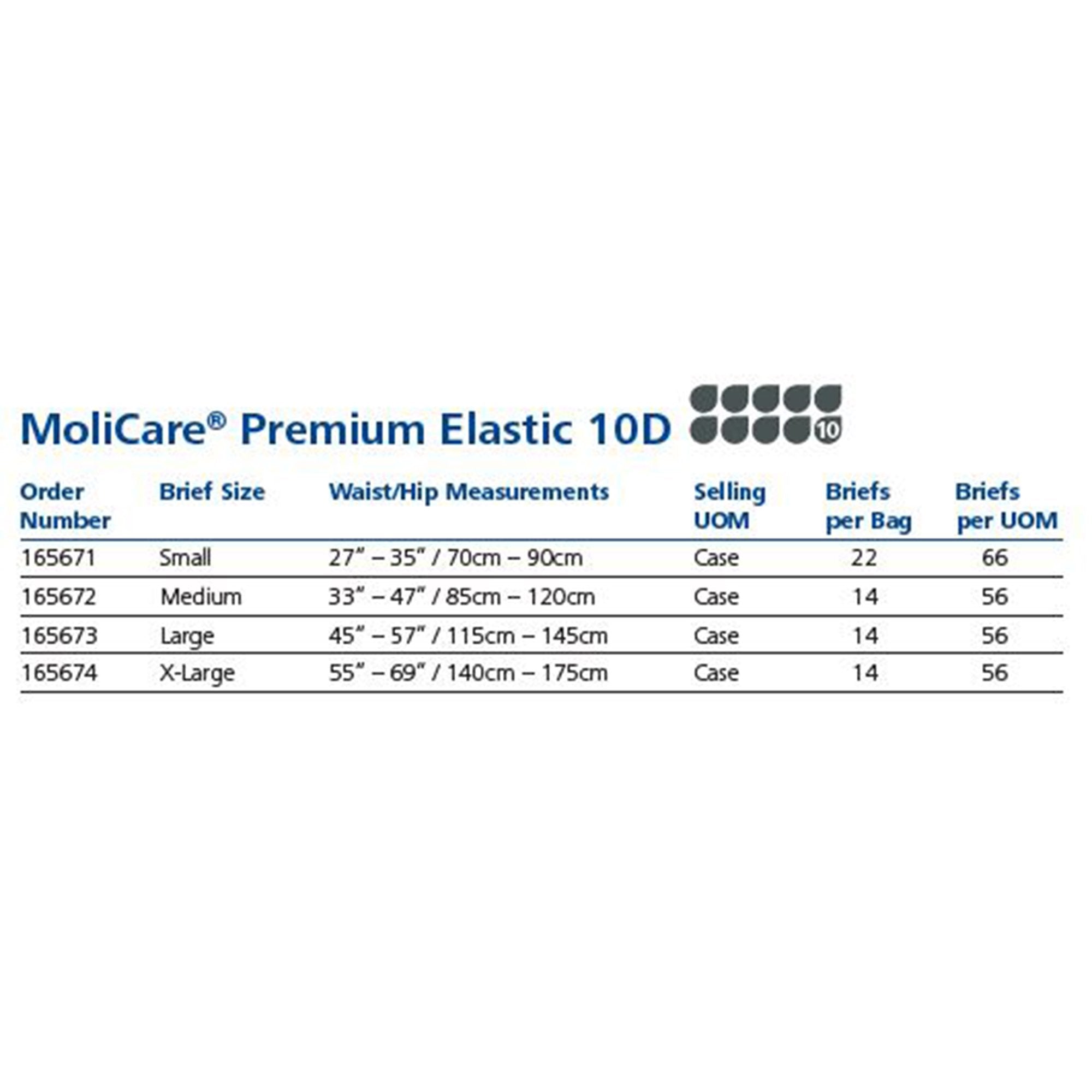 Incontinence Brief MoliCare® Premium Elastic 10D Adult Small Unisex Disposable Heavy Absorbency - image 4