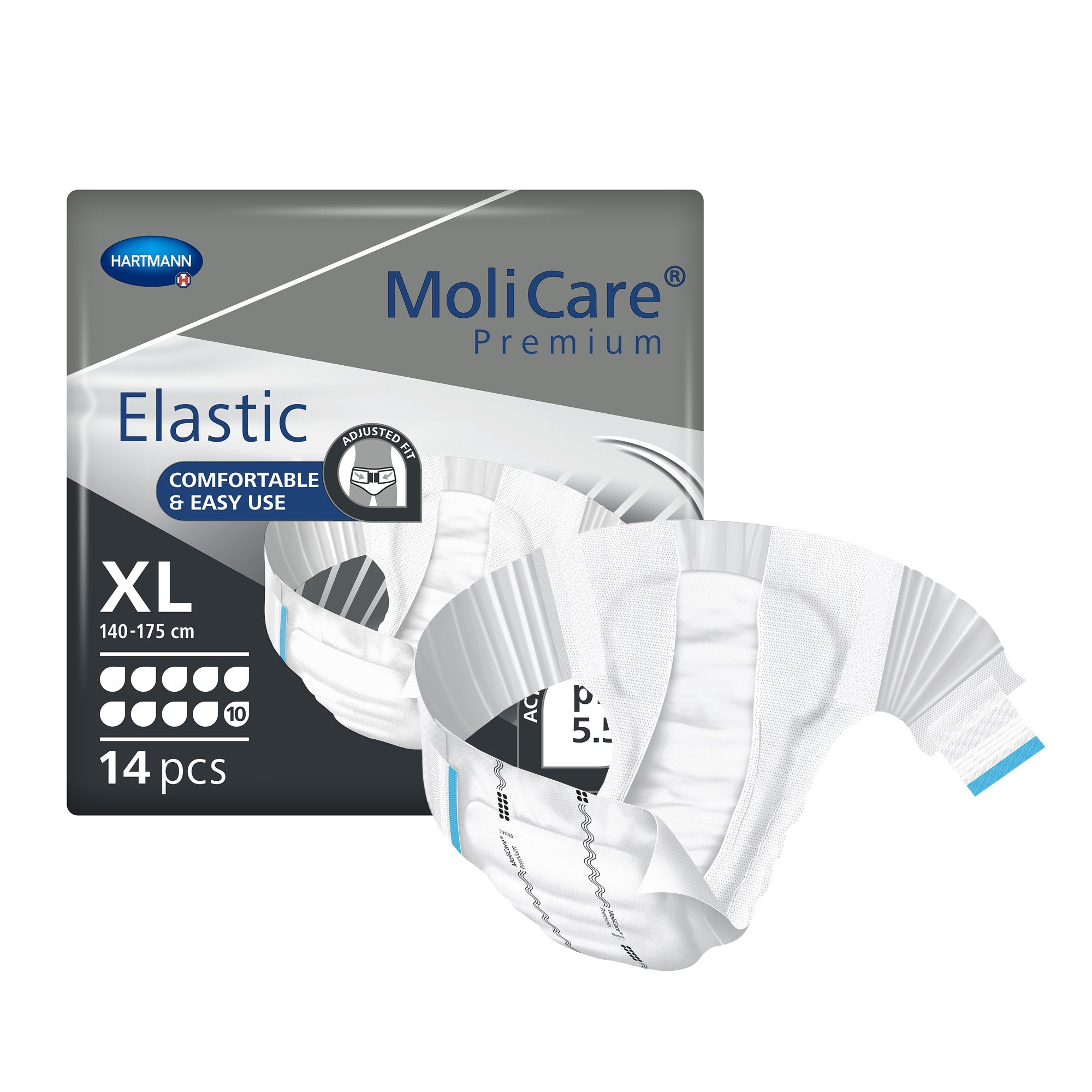 Incontinence Brief MoliCare® Premium Elastic 10D Adult X-Large Unisex Disposable Heavy Absorbency