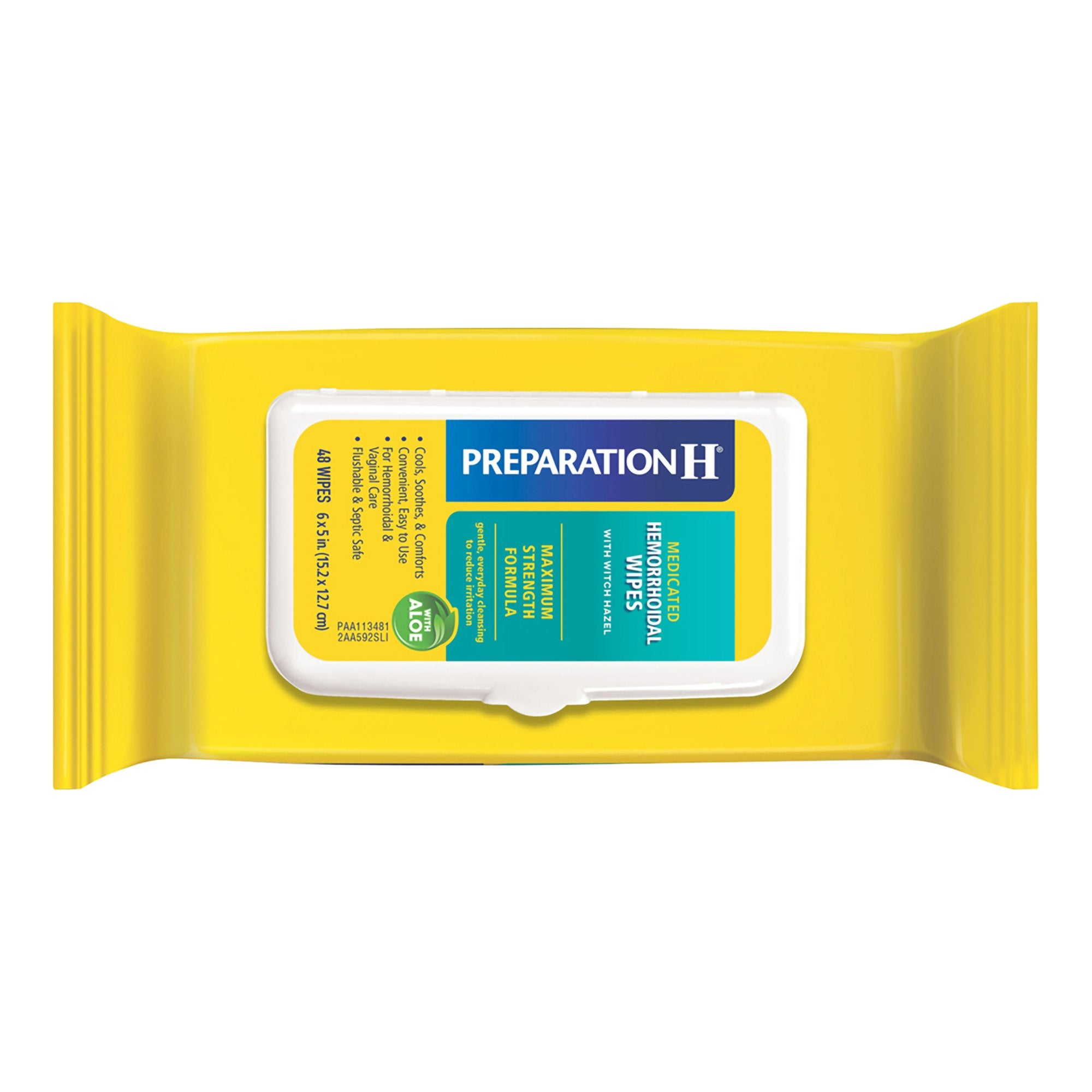 Preparation H® Medicated Hemorrhoidal Wipes w/ Witch Hazel & Aloe, Max Strength