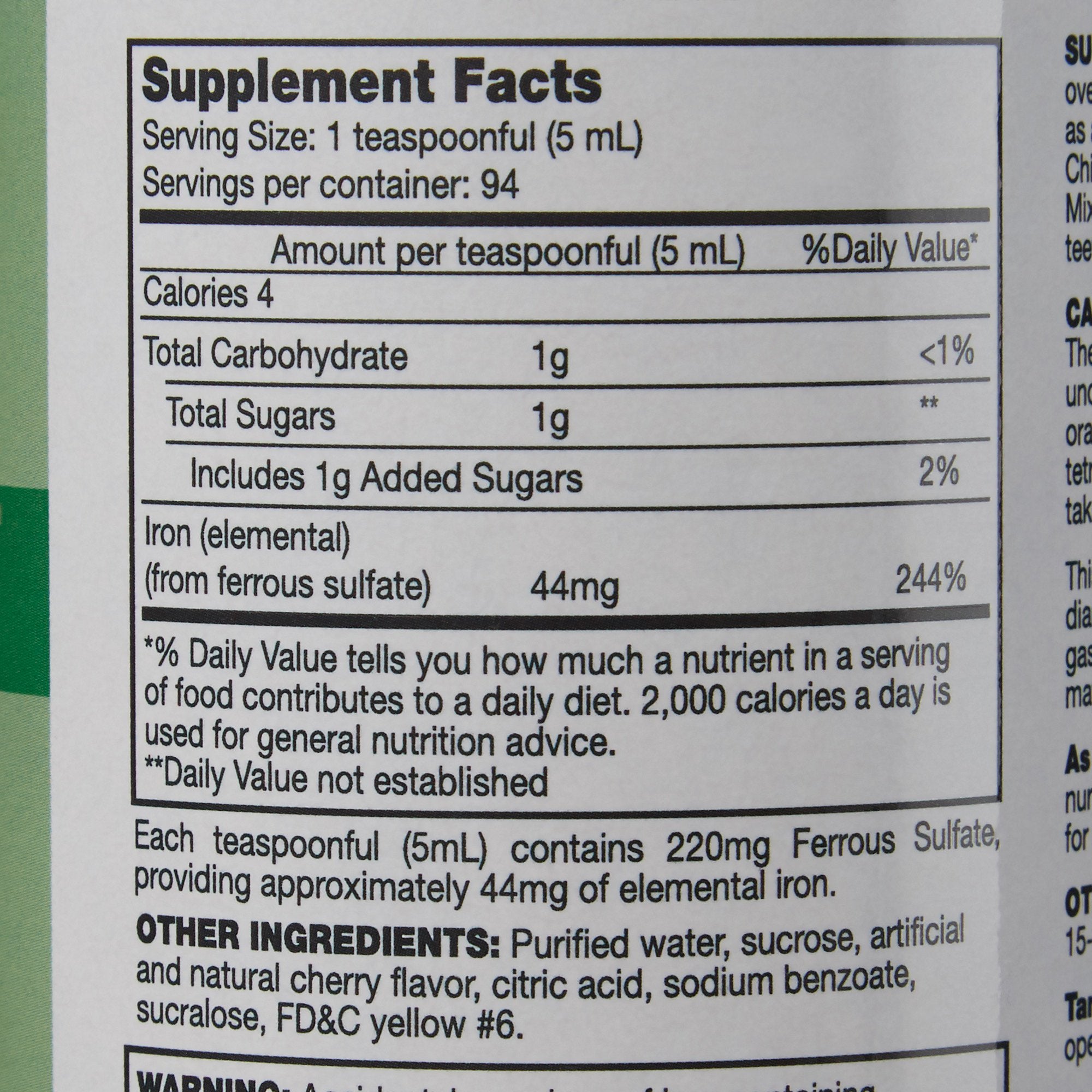 Mineral Supplement Geri-Care® Iron 220 mg Strength Liquid 16 oz. - image 3