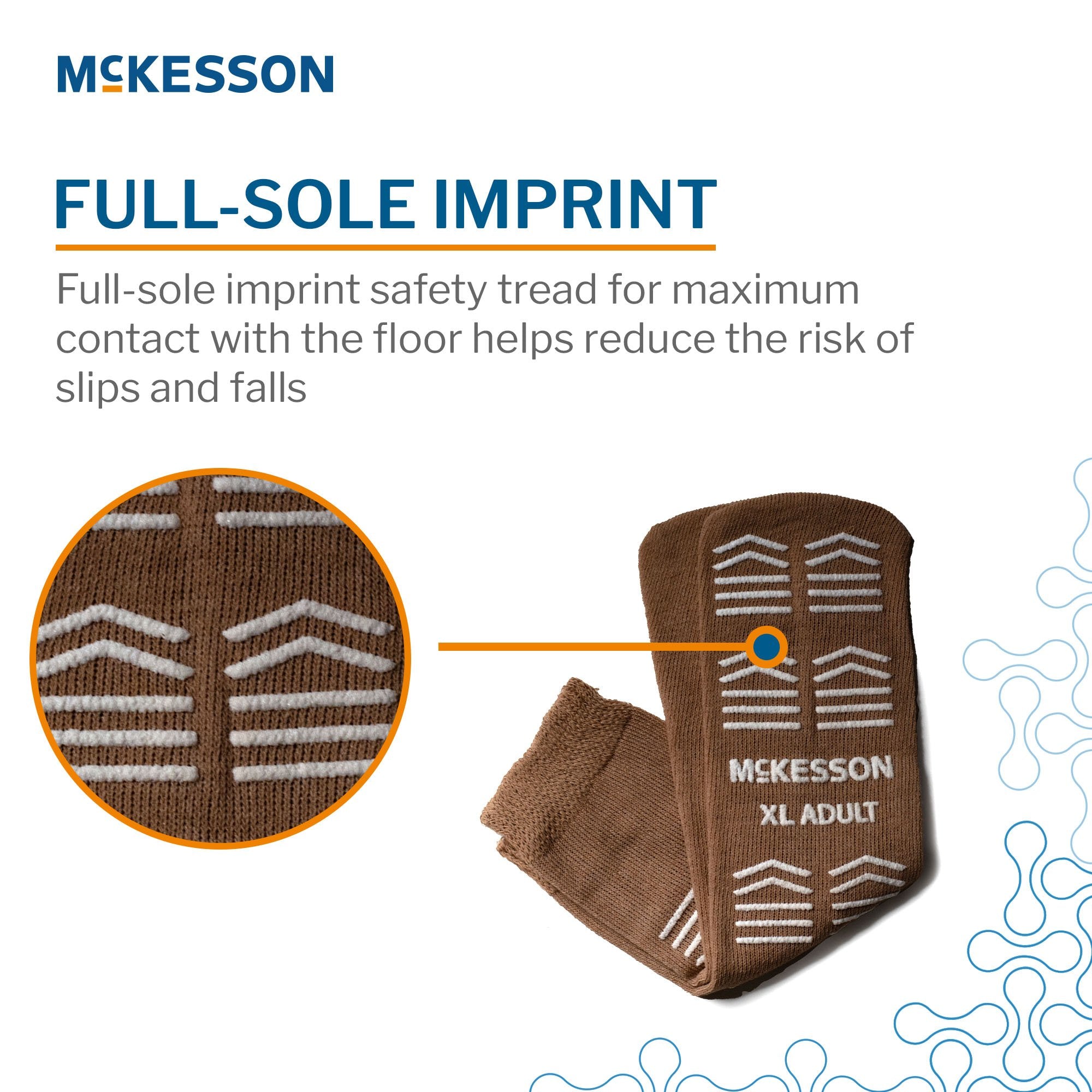 Slipper Socks McKesson Unisex Adult X-Large Single Tread Single Patient Use Tan - image 4
