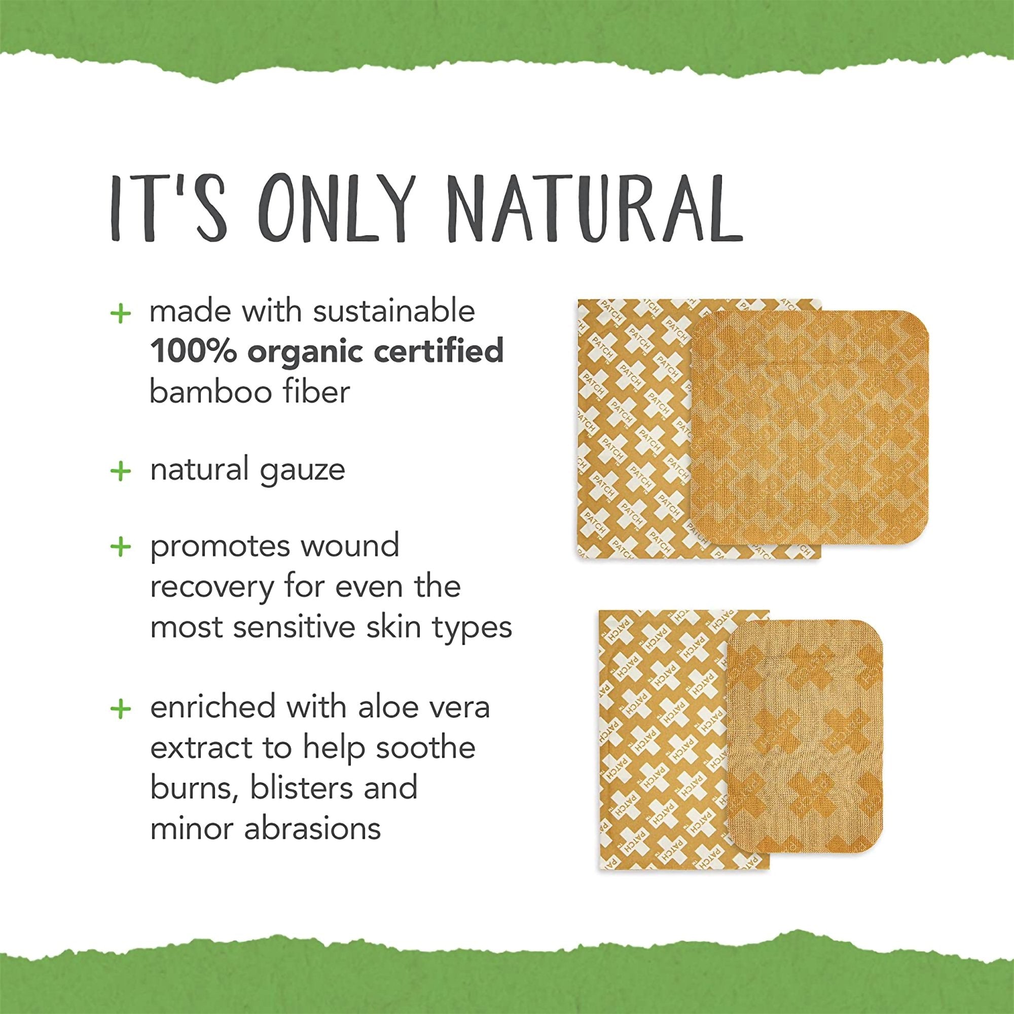 Adhesive Strip Patch™ Bamboo / Aloe Vera Tan 2 X 3 Inch / 3 X 3 Inch Sterile - image 3