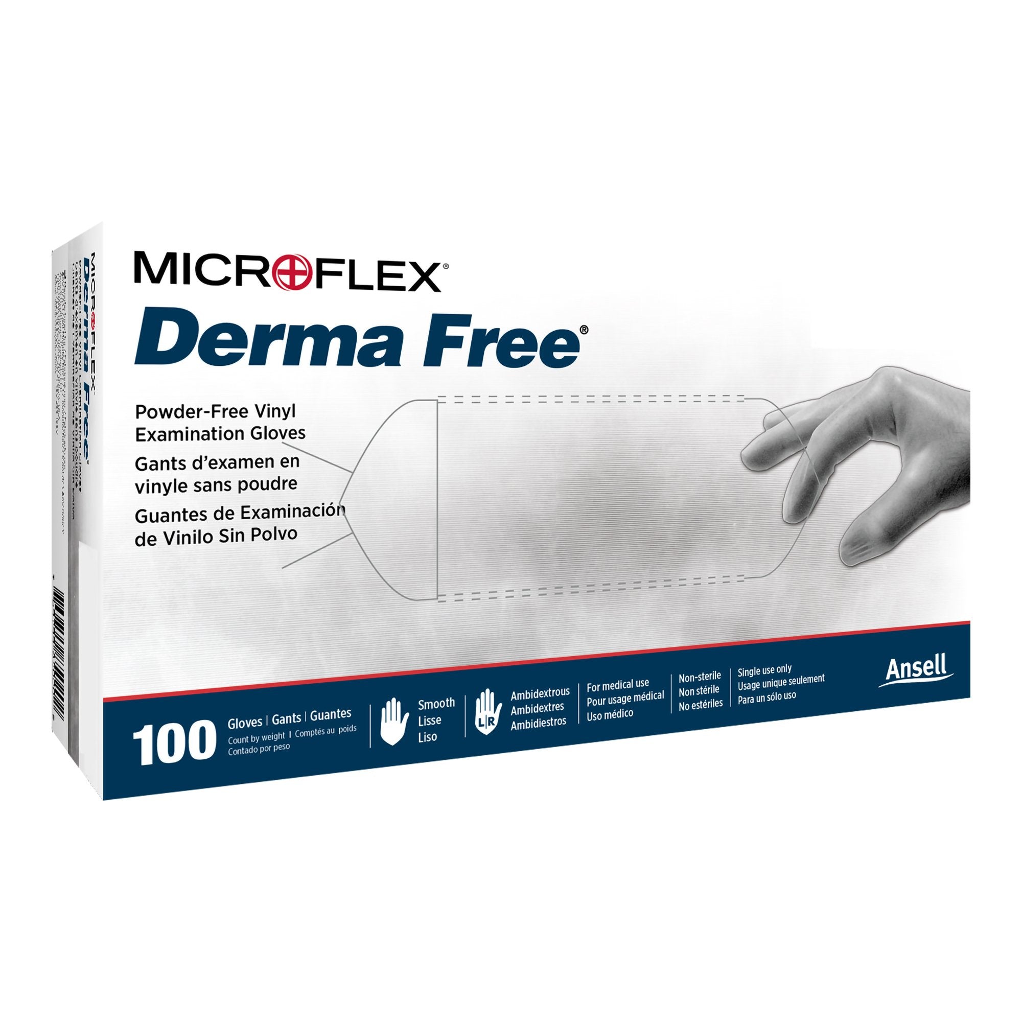 Derma Free™ Vinyl Exam Glove, Extra Large, Clear
