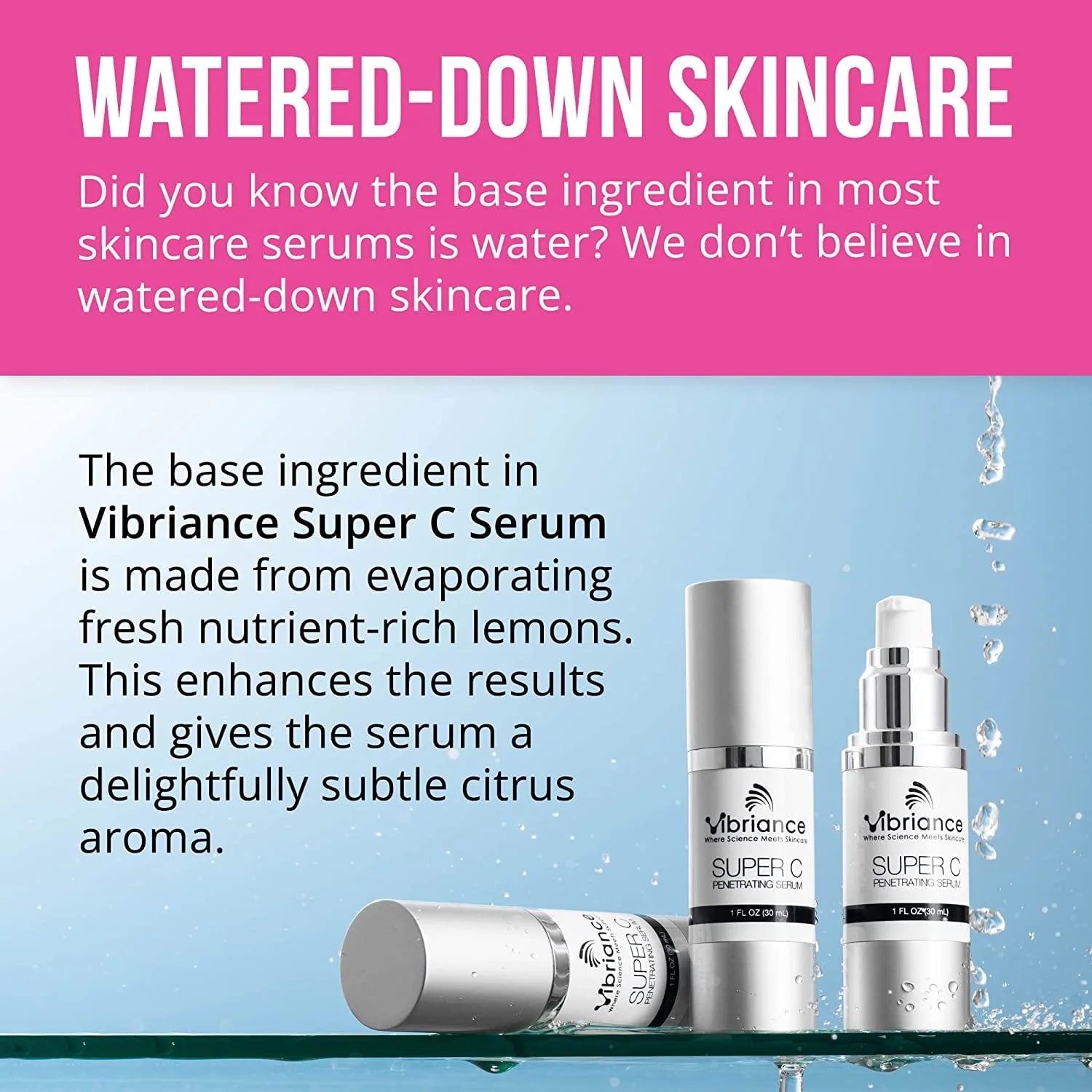 Vibriance Super C Facial Serum, with Vitamin C , Fragrance Free, 1 Oz