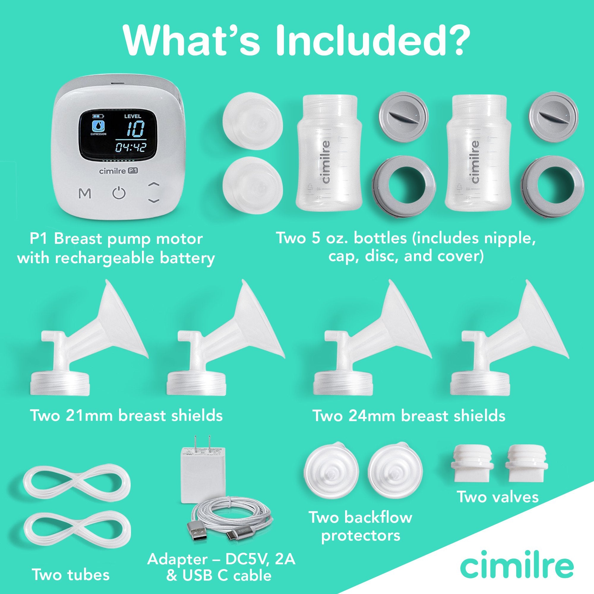 Double Electric Breast Pump Kit Cimilre® P1 - image 4