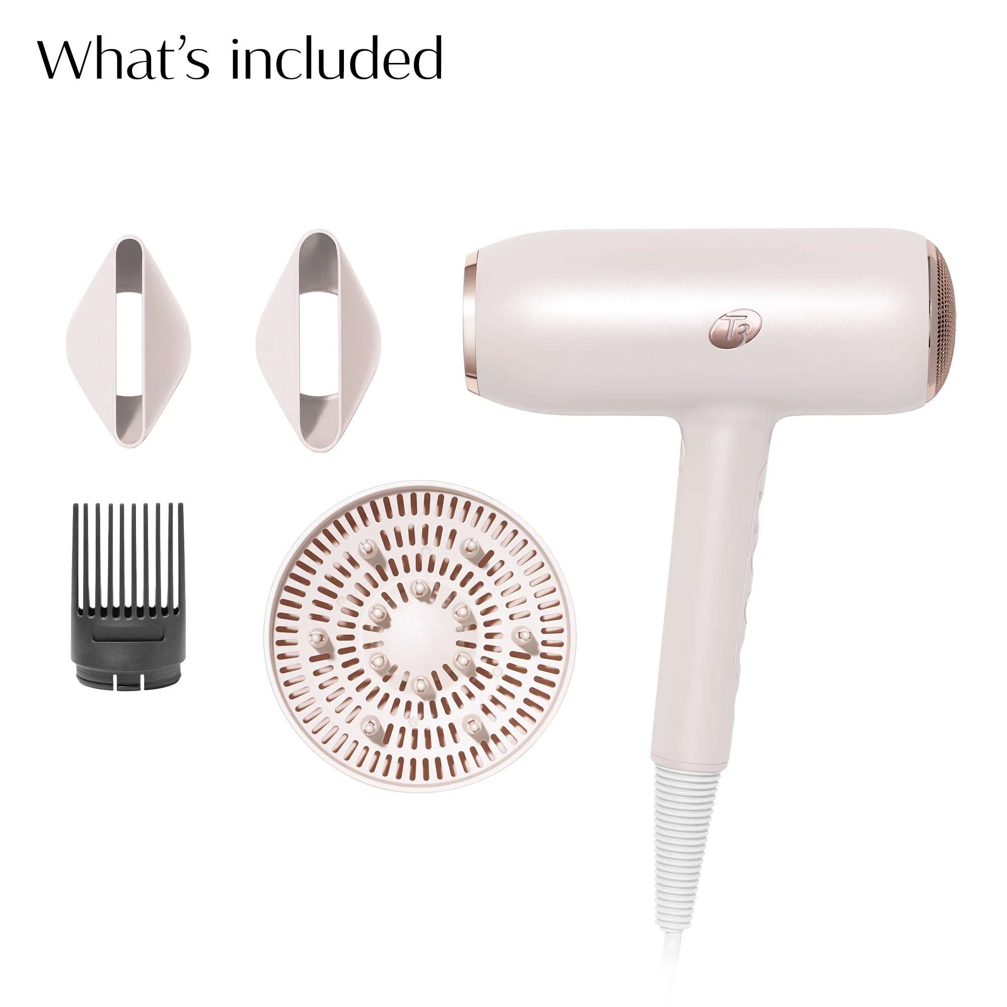 T3 Featherweight Stylemax Professional Ionic Hair Dryer with Custom Heat Automation & 4 Attachments,Fast Drying,Lightweight with 5 Heat & 3 Speed Settings,2 Concentrators,Diffuser & Smoothing Comb