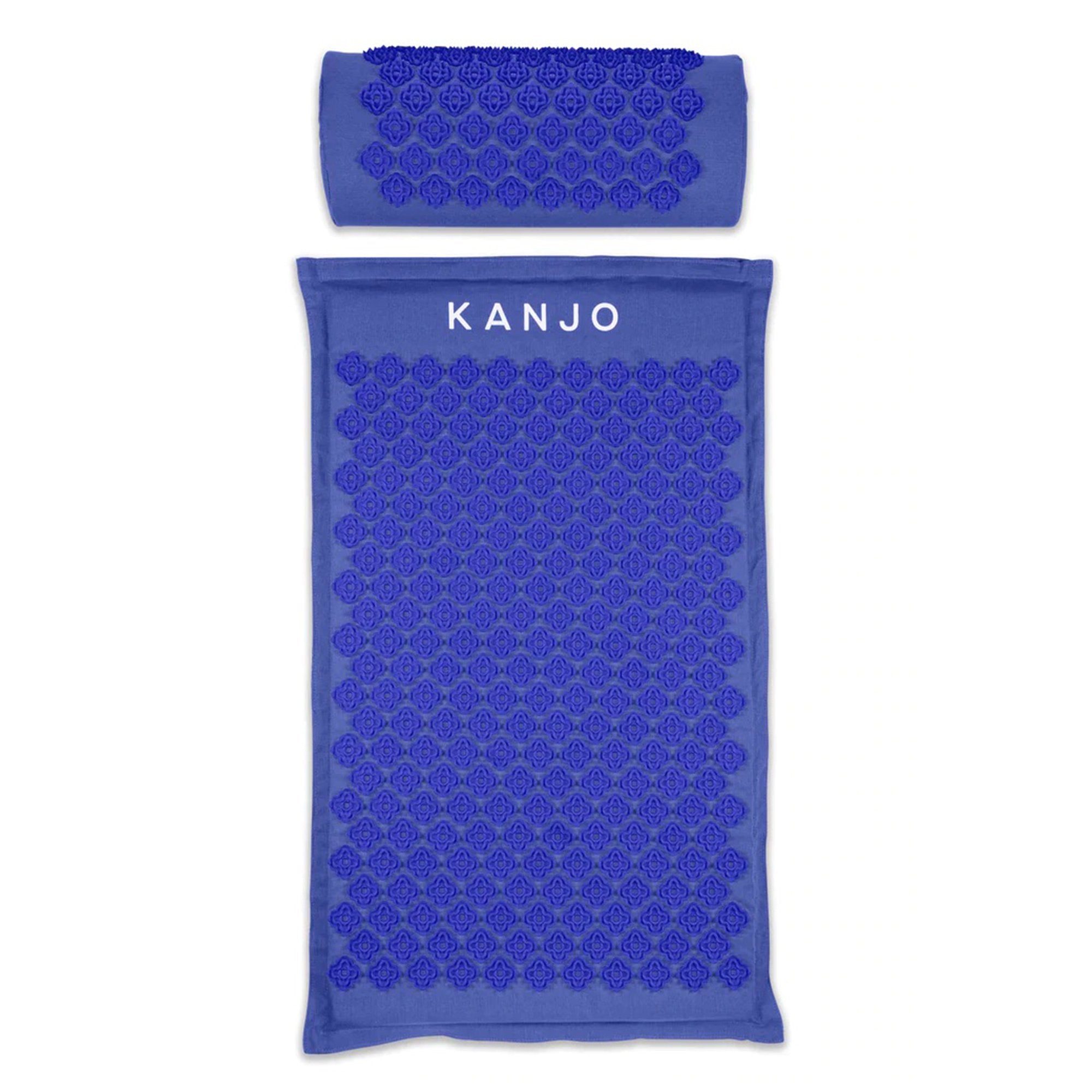 Kanjo Acupressure Mat Set Periwinkle Cotton Linen Blend / Foam / Plastic Mat: 17 X 28 Inch / Pillow: 6 X 14 Inch