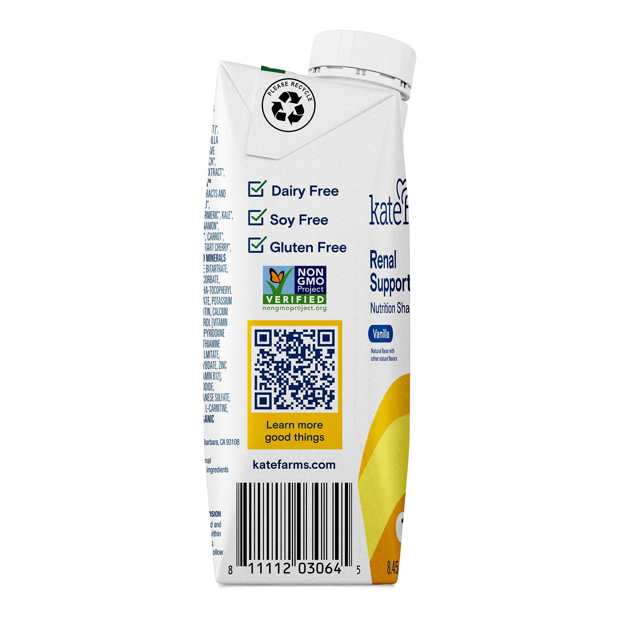 Oral Supplement Kate Farms Renal Support 1.8 Vanilla Flavor Liquid 8.45 oz. Carton - image 3
