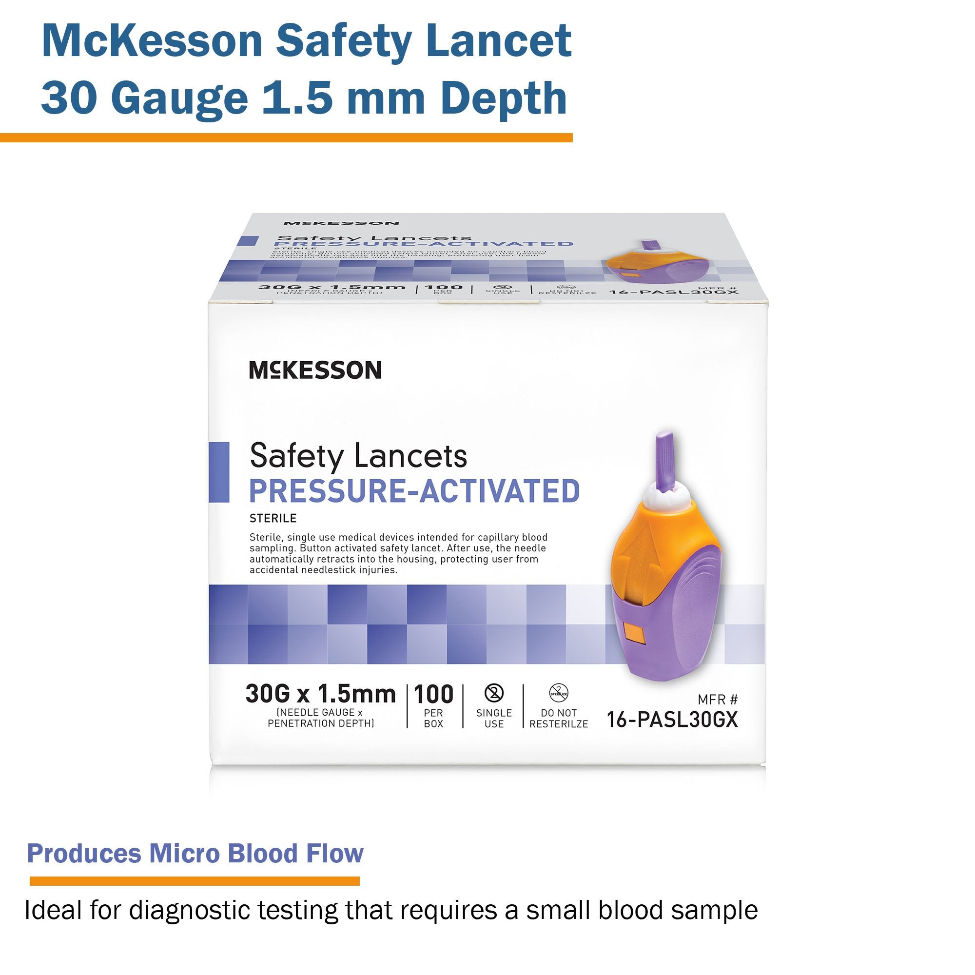Safety Lancet McKesson 30 Gauge Retractable Pressure Activated Finger - image 4