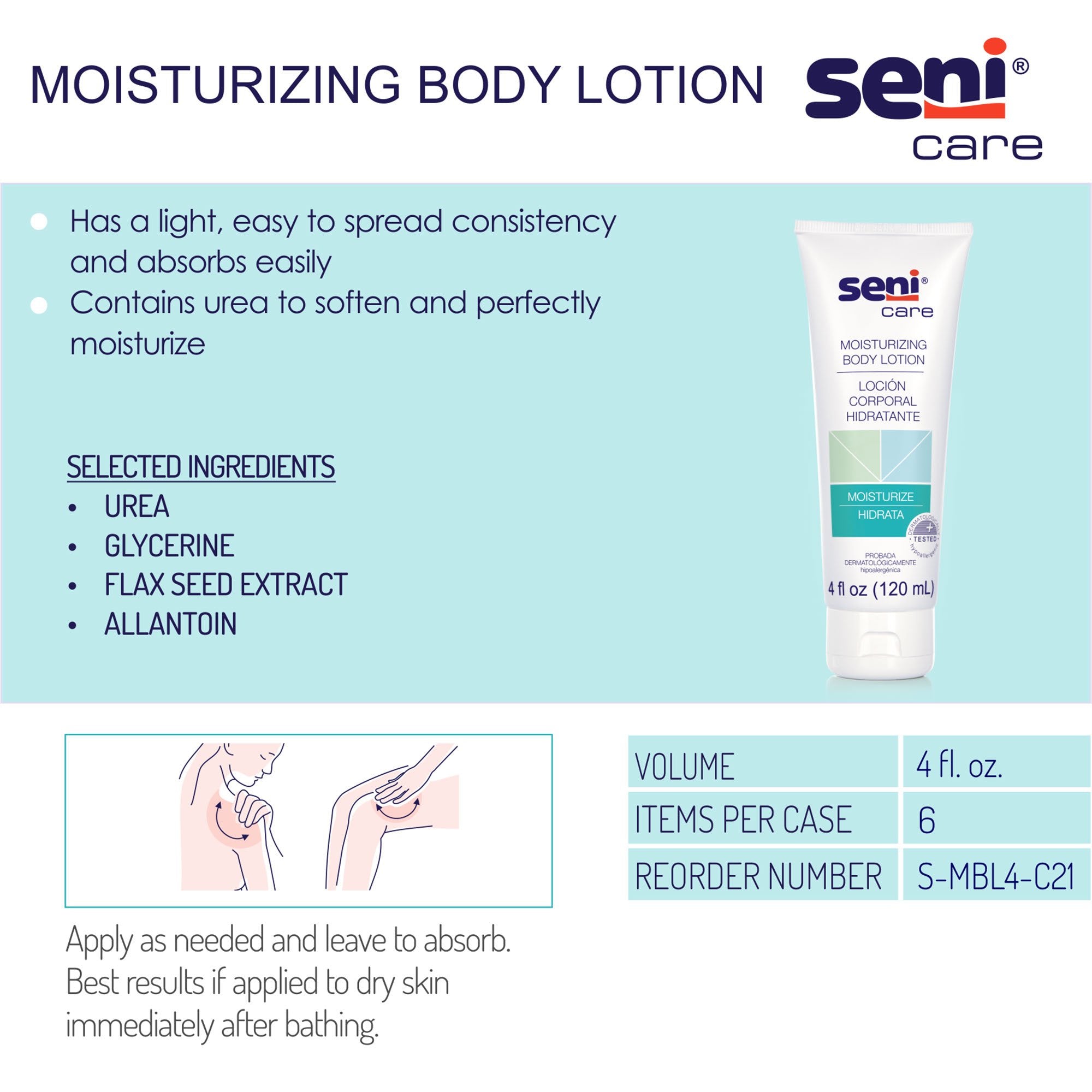 Hand and Body Moisturizer Seni® Care 4 oz. Tube Scented Lotion - image 4