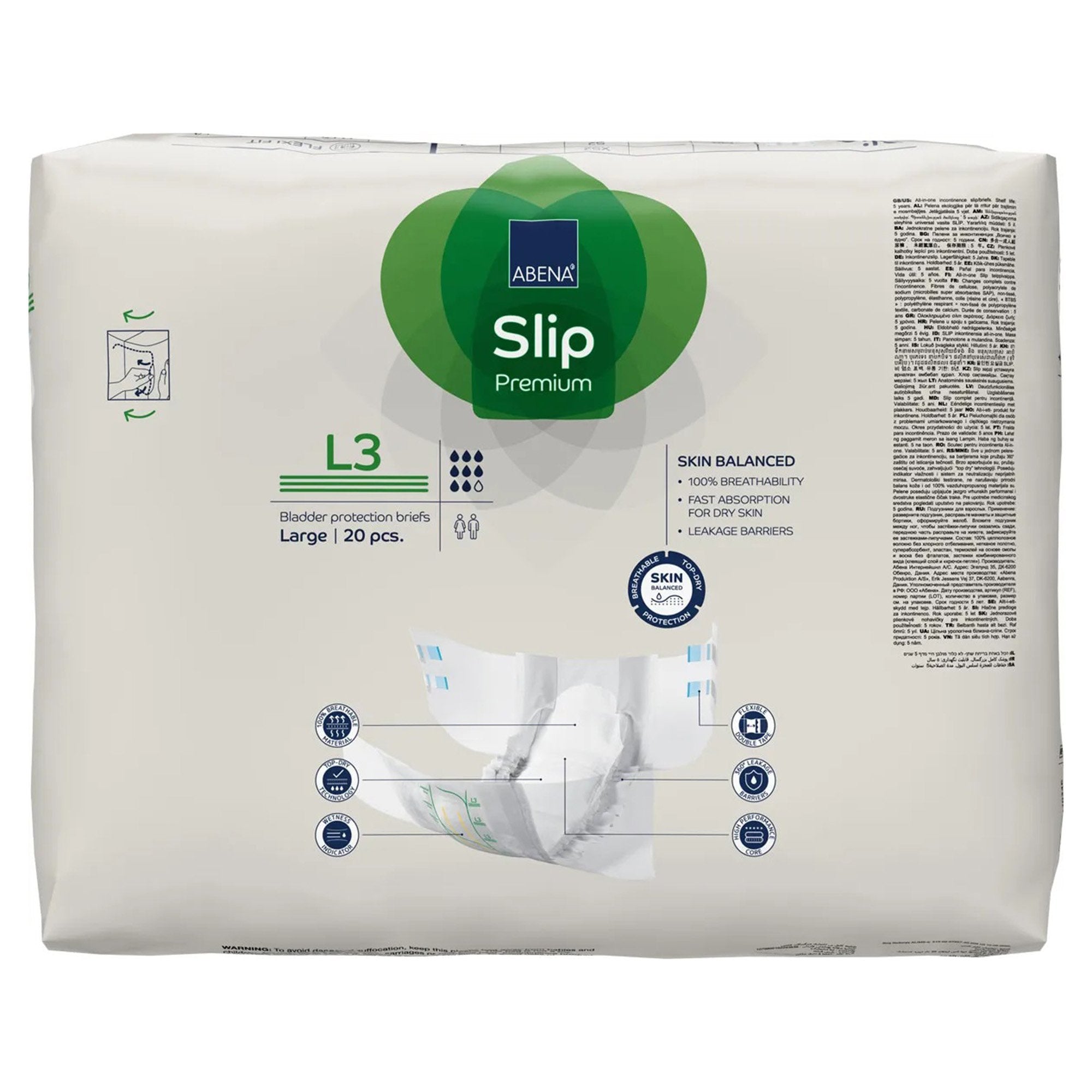 Incontinence Brief Abena® Slip Premium L3 Adult Large Unisex Disposable Heavy Absorbency - image 5