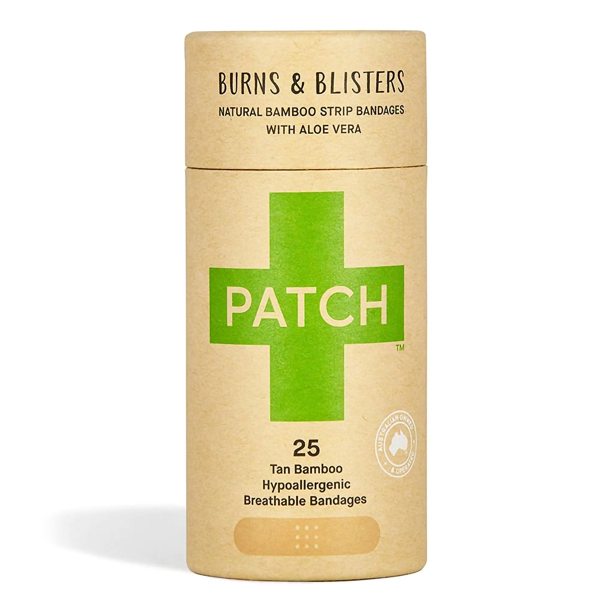 Adhesive Strip Patch™ Bamboo / Aloe Vera Tan 3/4 X 3 Inch Sterile