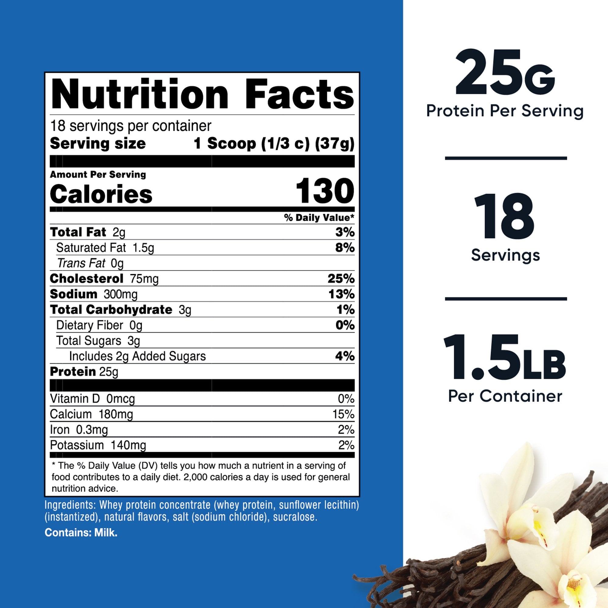 Oral Supplement Nutricost Whey Protein Concentrate Vanilla Flavor Powder 1-1/2 lbs. Canister - image 5