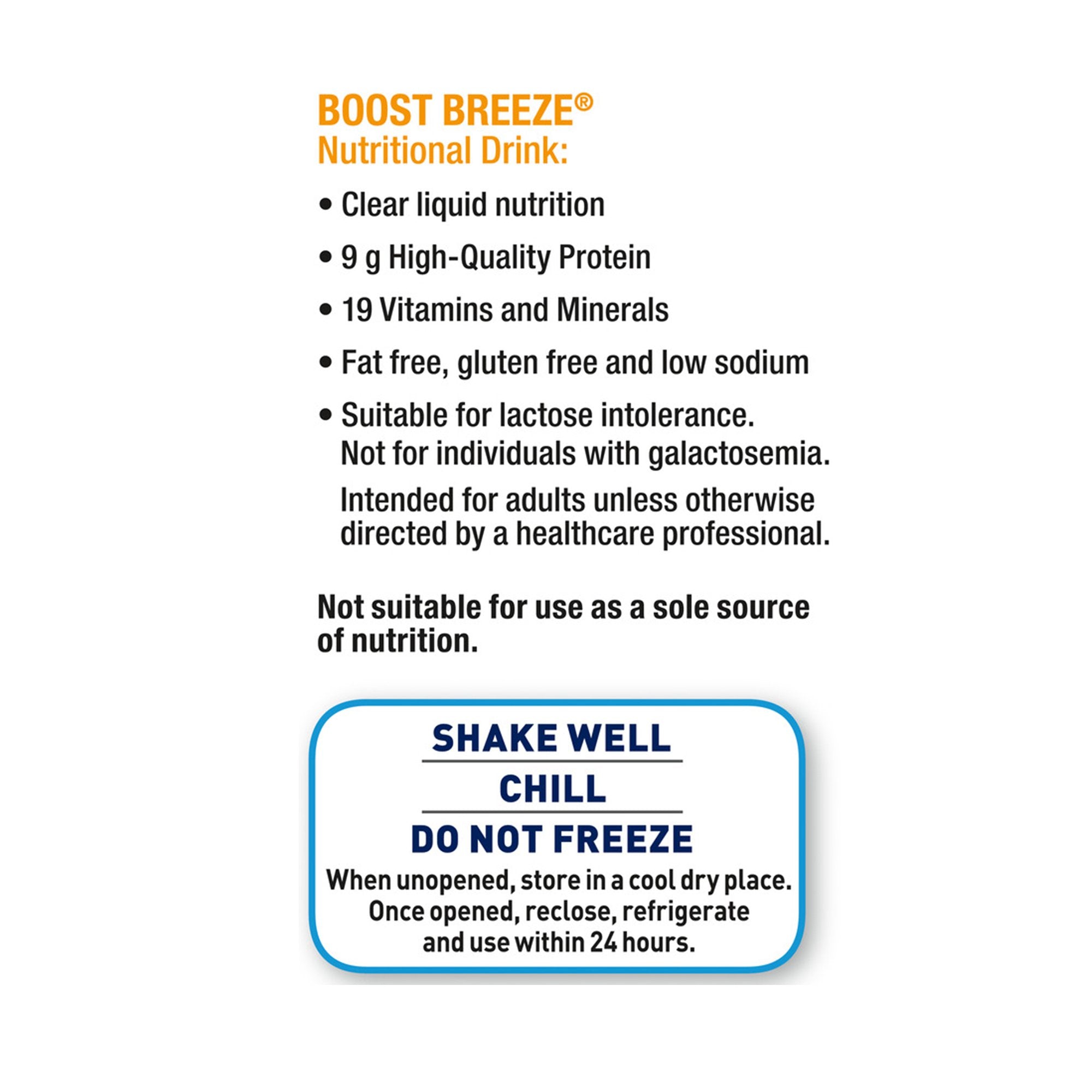 Oral Supplement Boost Breeze® Orange Flavor Liquid 8 oz. Carton - image 5