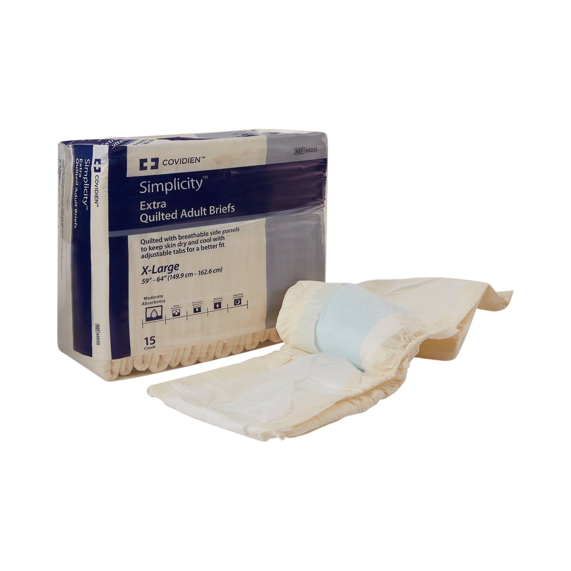 Incontinence Brief Wings™ Extra Quilted Adult X-Large Unisex Disposable Moderate Absorbency