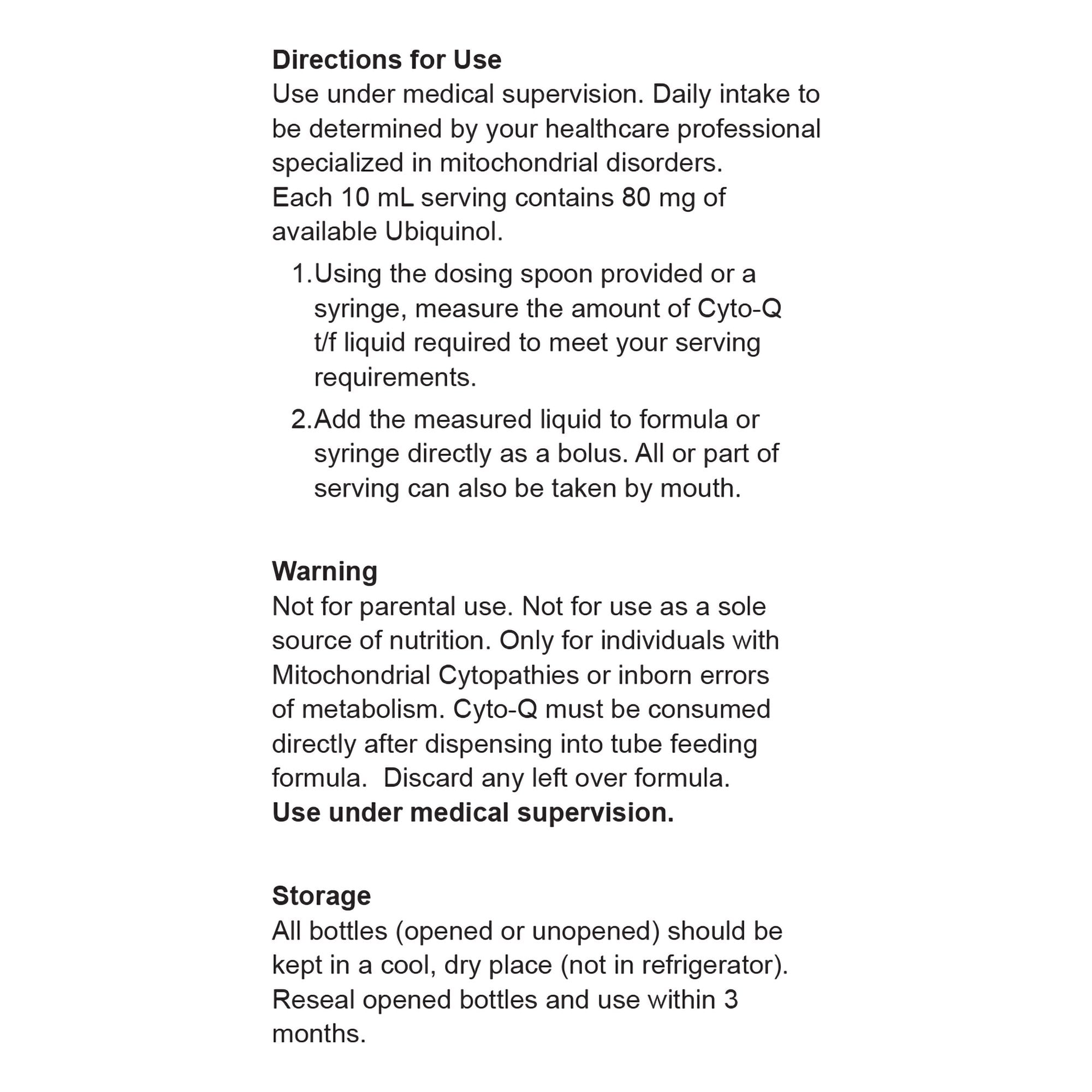 Oral Supplement Cyto-Q® t/f Unflavored Liquid 5.7 oz. Bottle - image 3