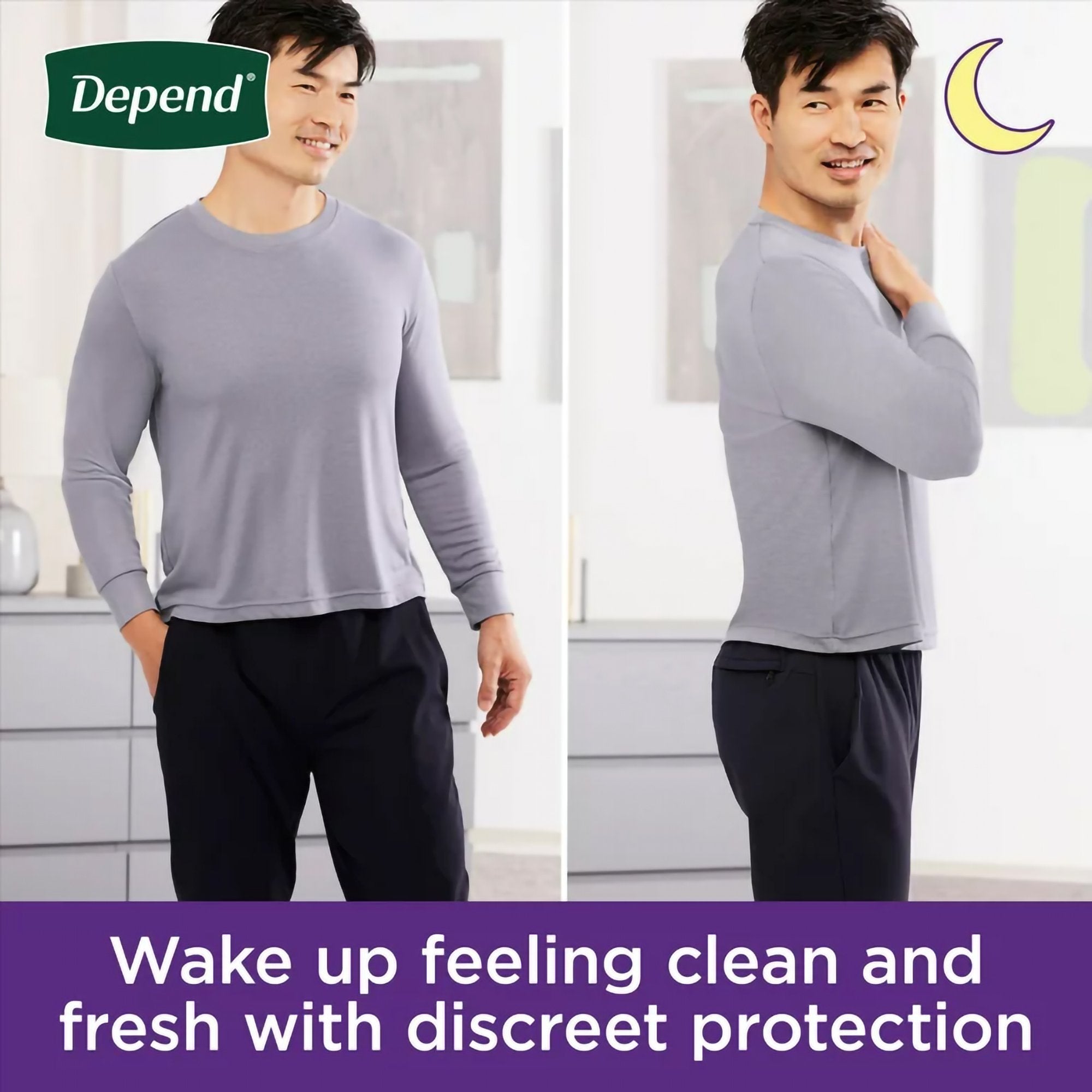 Absorbent Underwear Depend® Night Defense® Pull On with Tear Away Seams Adult Small / Medium Male Disposable Heavy Absorbency - image 4