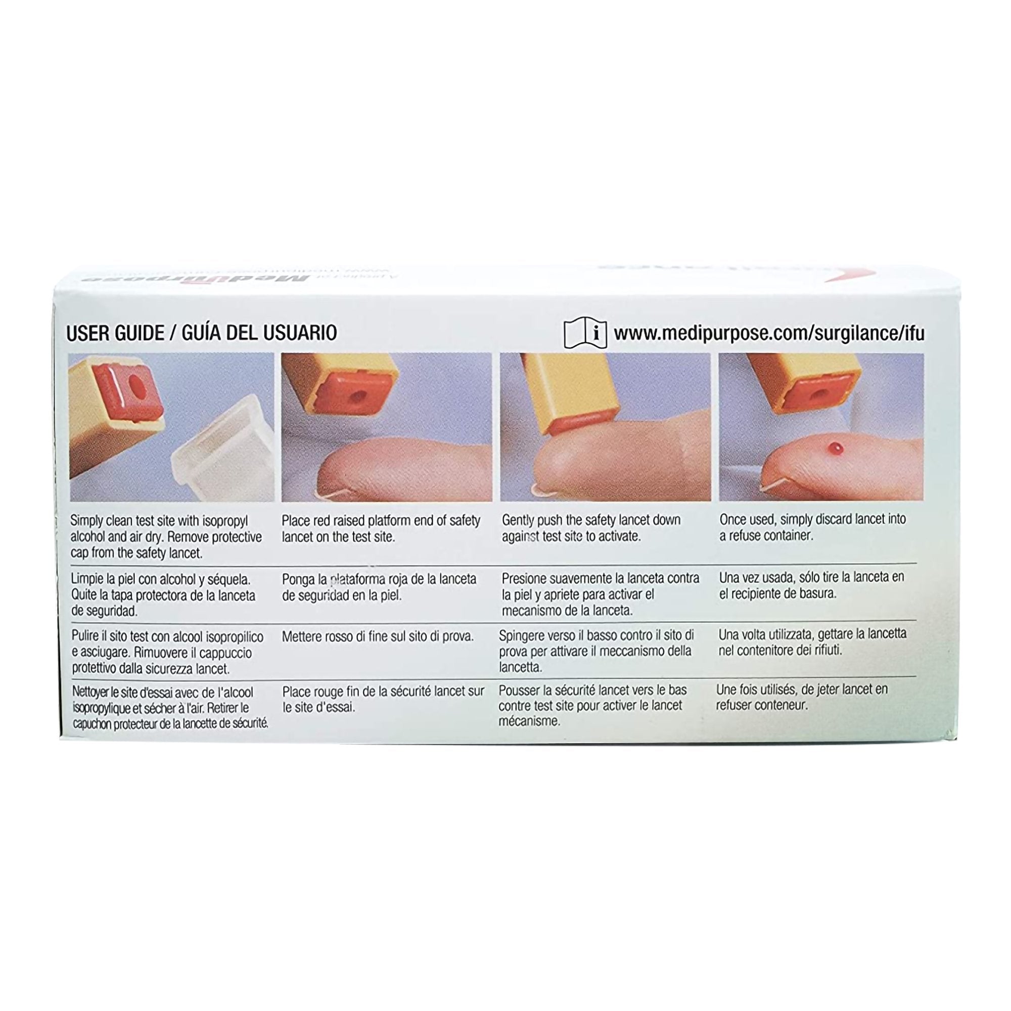 Safety Lancet Surgilance® 18 Gauge Retractable Push Button Activation Finger - image 4