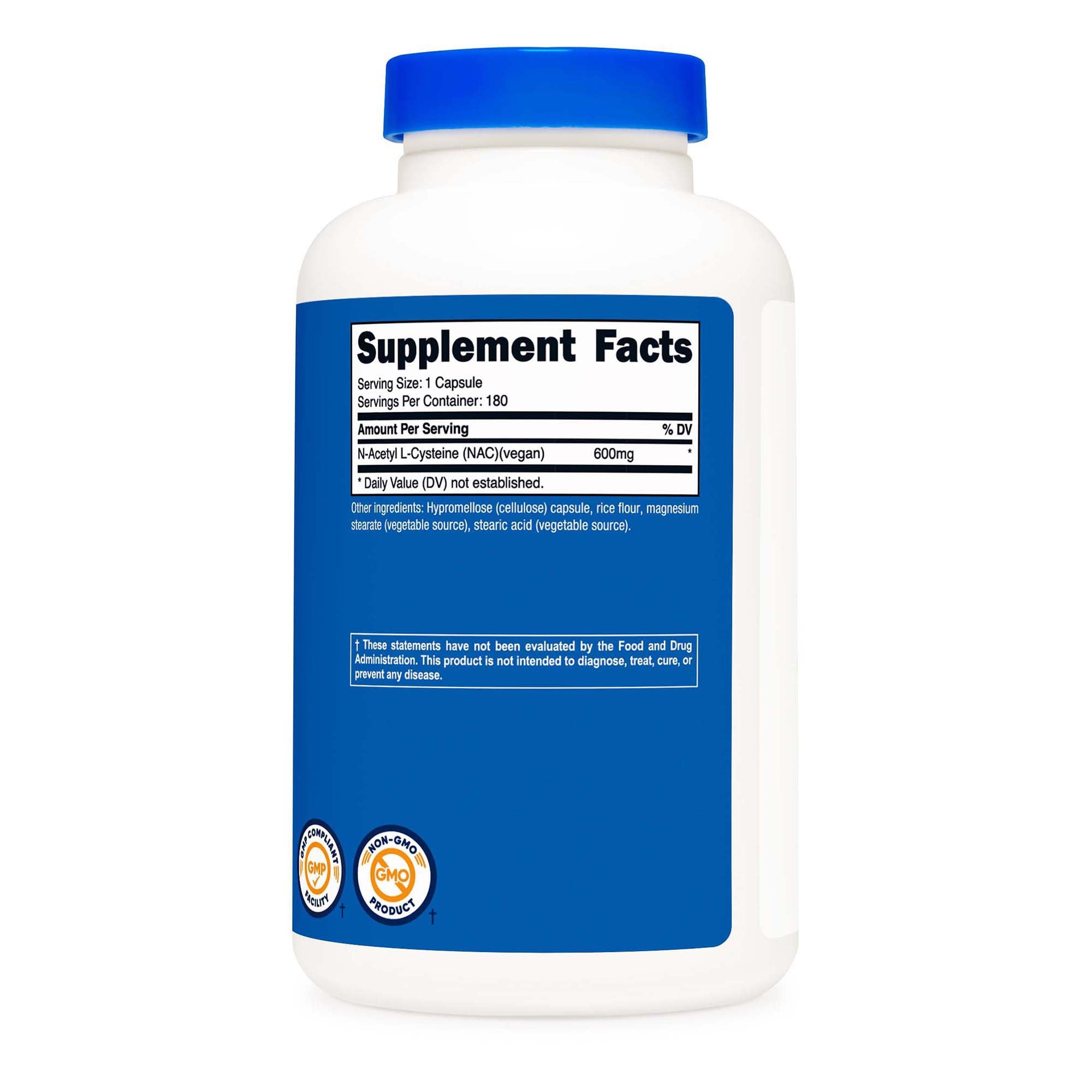 Dietary Supplement nutricost® Acetyl L-Cysteine NAC 600 mg Strength Capsule 180 Per Bottle - image 3
