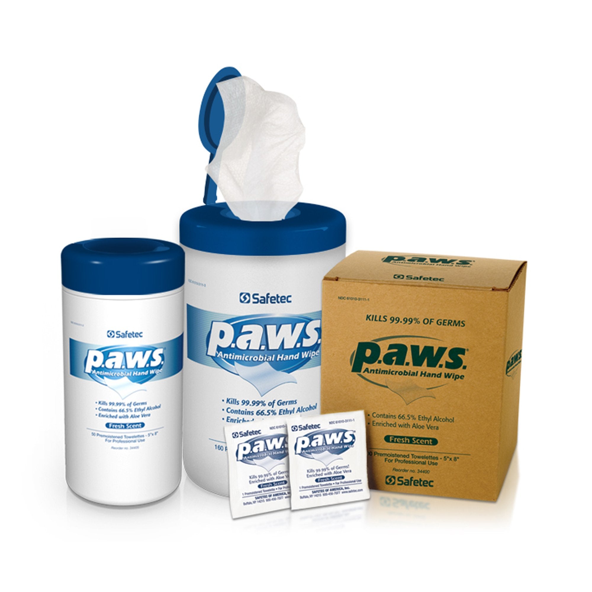 Hand Sanitizing Wipe P.A.W.S.® 100 Count Ethyl Alcohol Wipe Individual Packet - image 3