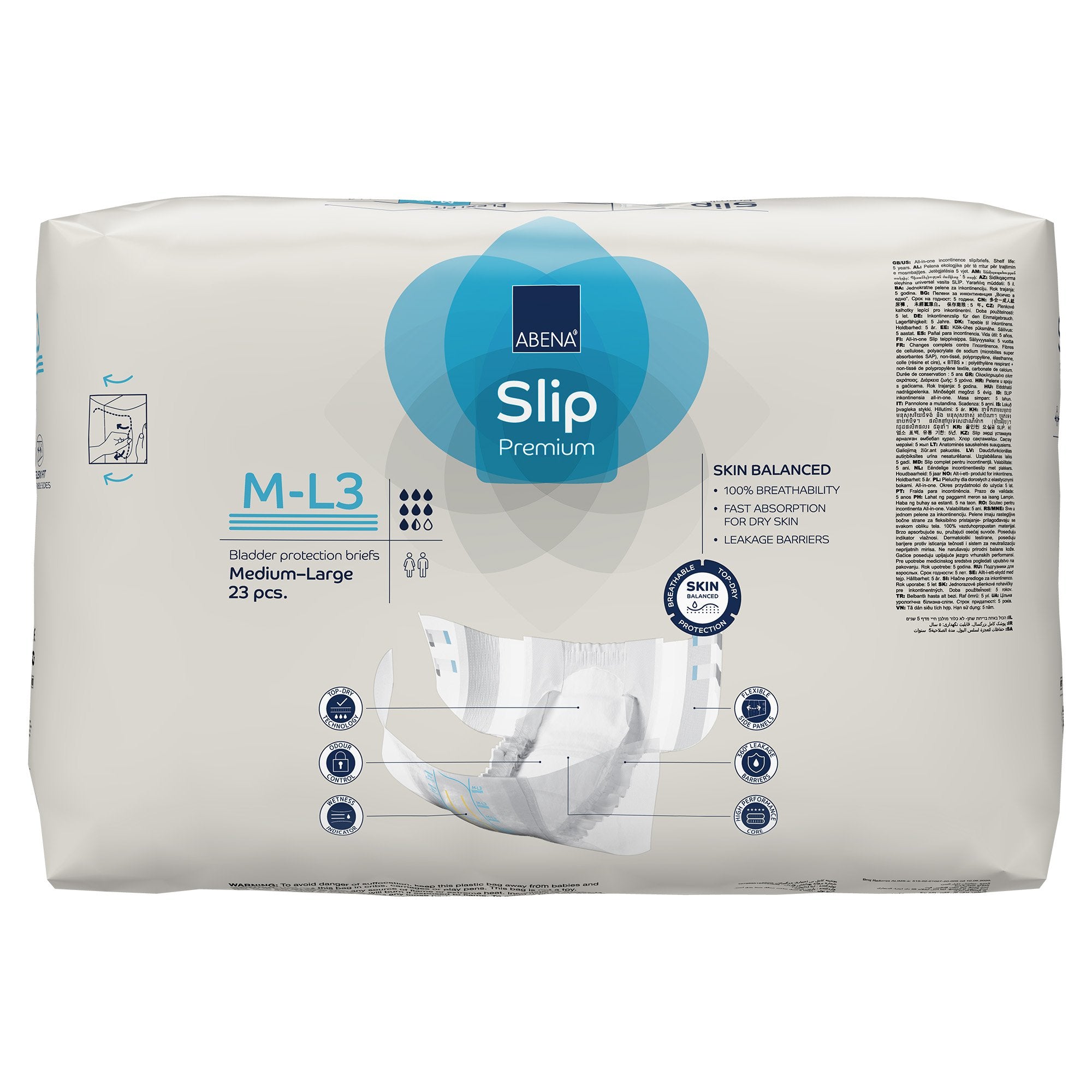 Incontinence Brief Abena Slip Flexi Fit Adult Medium / Large Unisex Disposable Heavy Absorbency - image 5