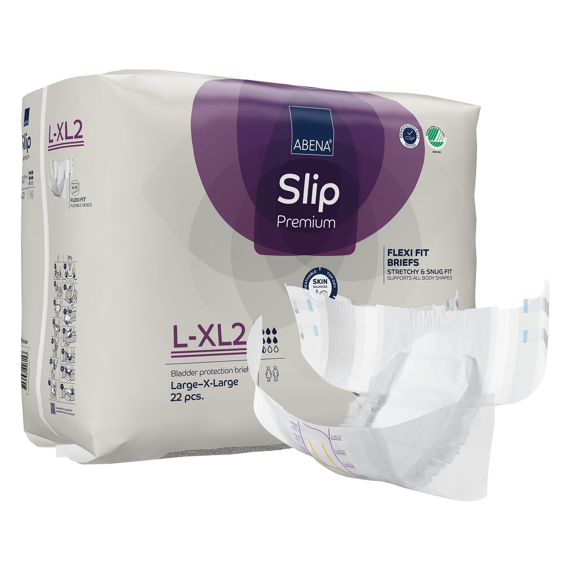 Incontinence Brief Abena Slip Flexi Fit Adult Large / X-Large Unisex Disposable Heavy Absorbency