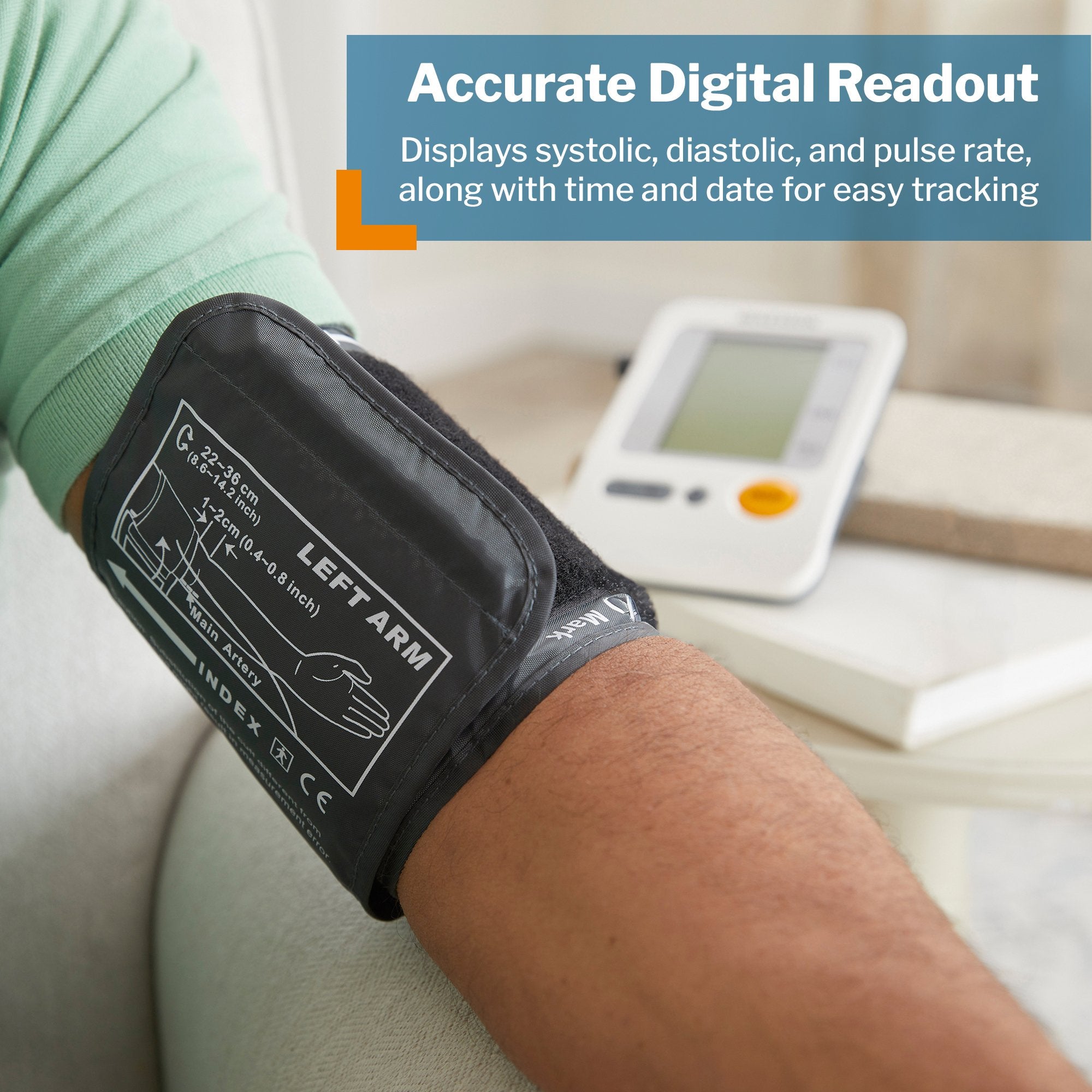 Home Automatic Digital Blood Pressure Monitor McKesson Brand Adult Cuff Nylon Cuff 22 - 36 cm Desk Model - image 3