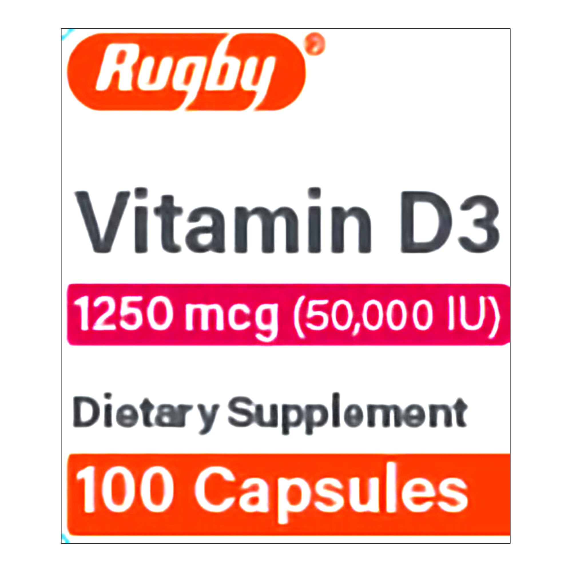Rugby® 50,000 IU Vitamin D-3 Capsules