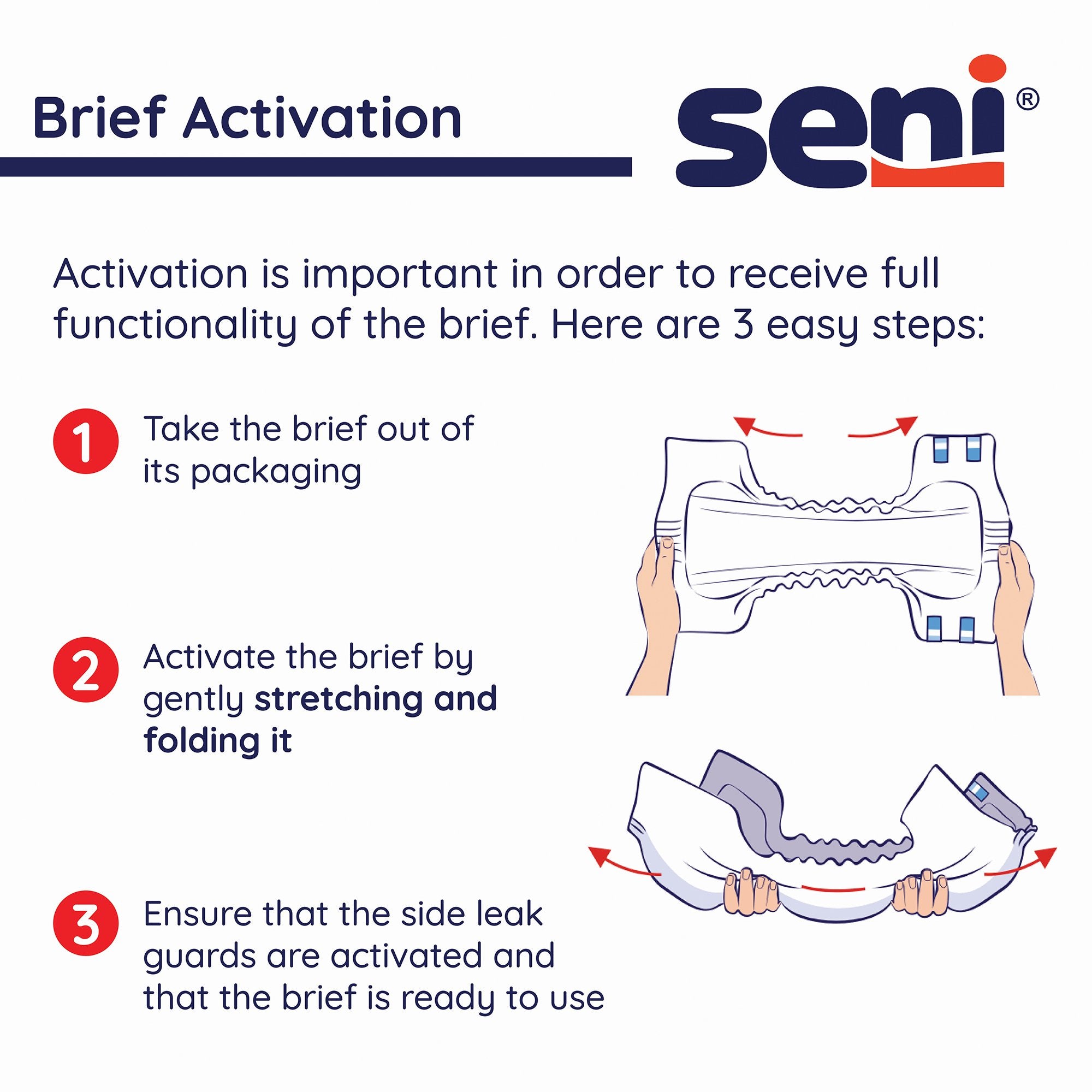 Incontinence Brief Seni® Super Adult Medium Unisex Disposable Heavy Absorbency - image 3