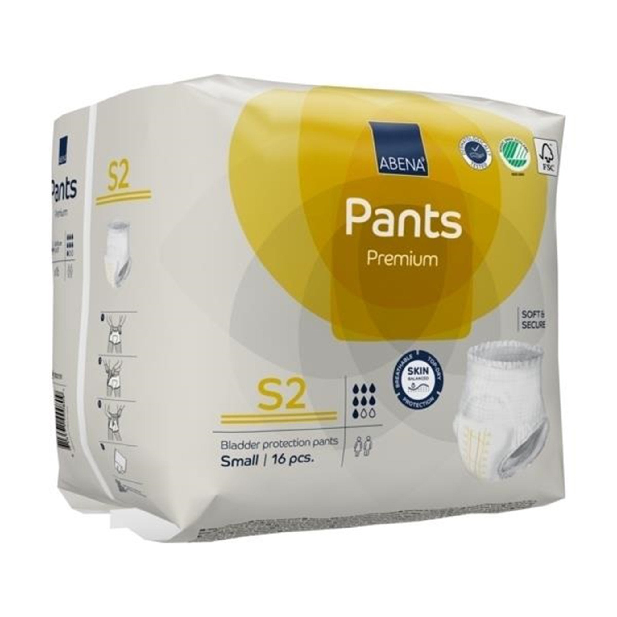 Absorbent Underwear Abena® Premium Pants S2 Pull On with Tear Away Seams Adult Small Unisex Disposable Heavy Absorbency - image 3