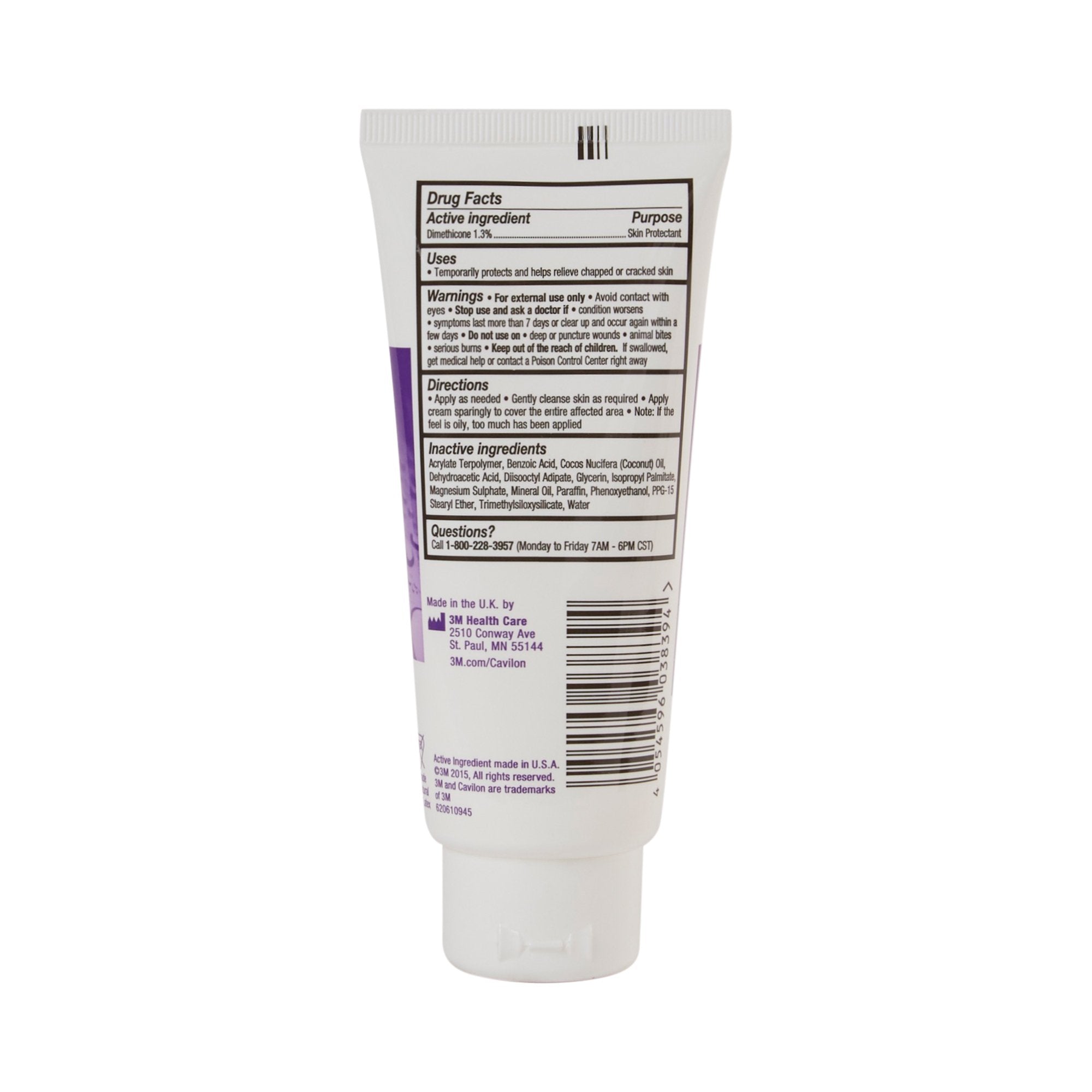 Skin Protectant 3M™ Cavilon™ 3.25 oz. Tube Unscented Cream CHG Compatible - image 3