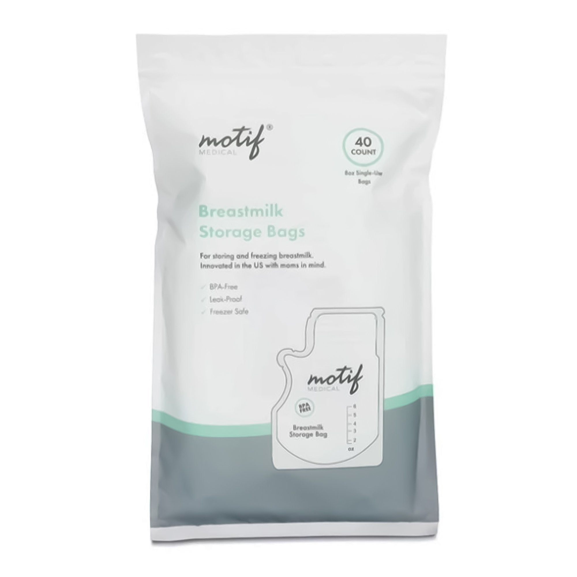 Breast Milk Storage Bag 6 oz. Plastic Gray
