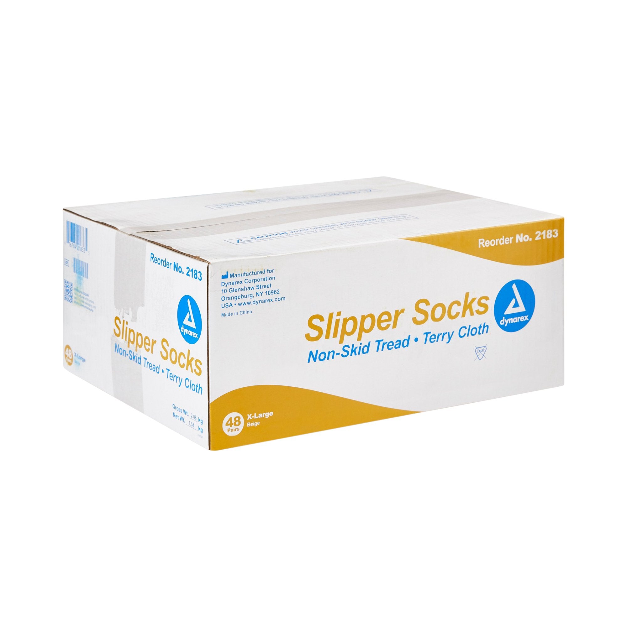 Slipper Socks Dynarex Unisex Adult X-Large Single Tread Single Patient Use Beige - image 3