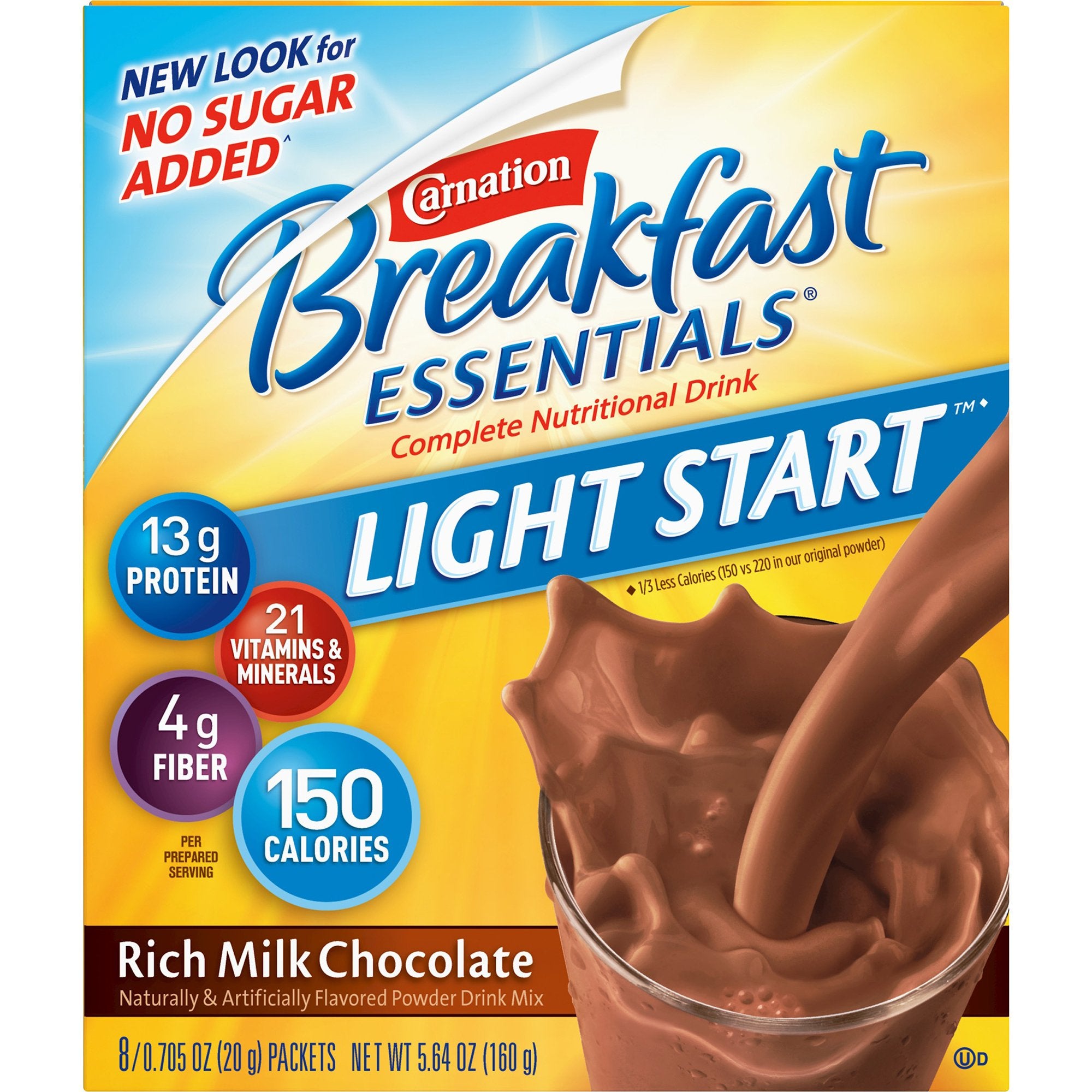 Oral Supplement Carnation Breakfast Essentials® Light Start™ Rich Milk Chocolate Flavor Powder 0.705 oz. Individual Packet - image 5