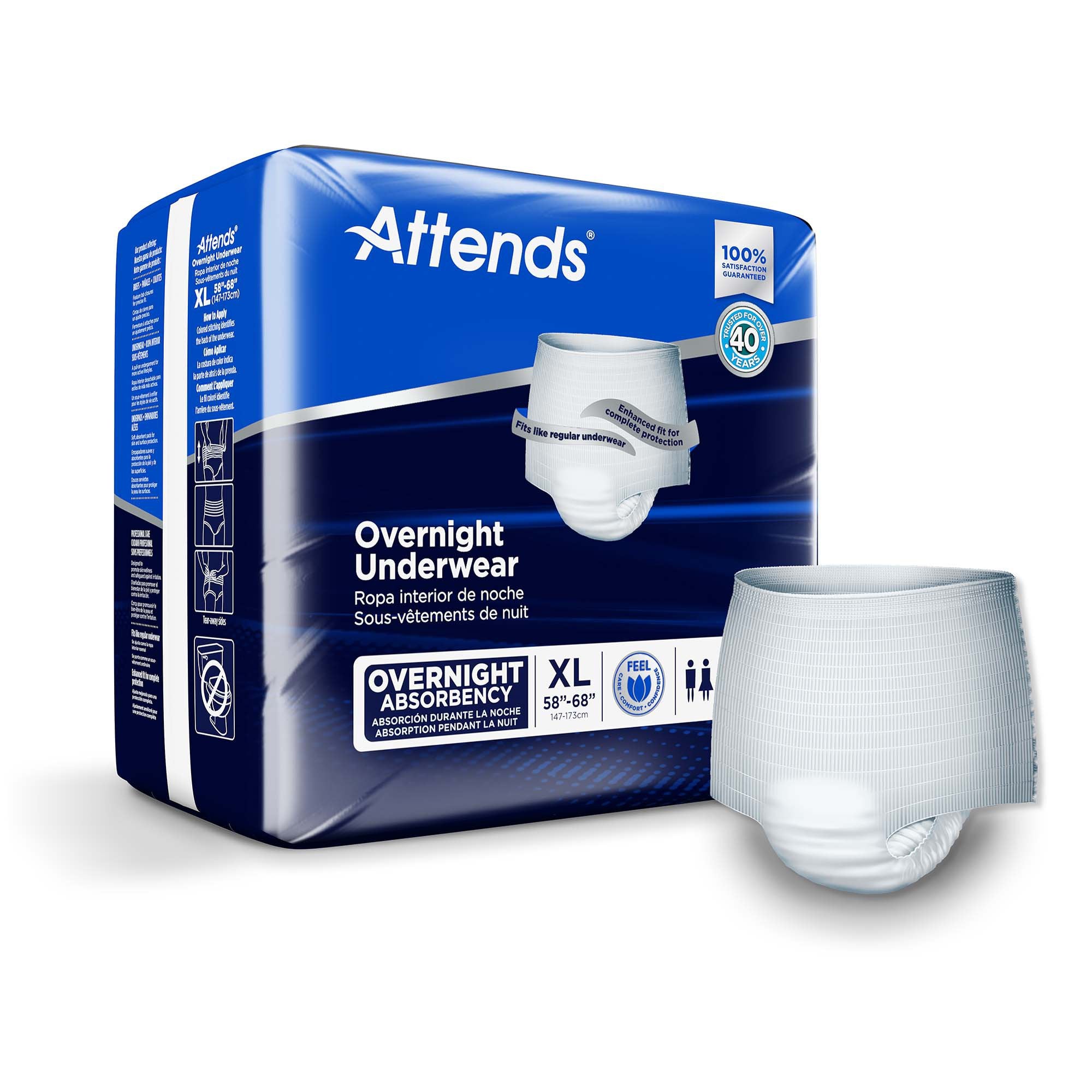 Attends® Overnight Underwear with Extended Wear Protection, X-Large