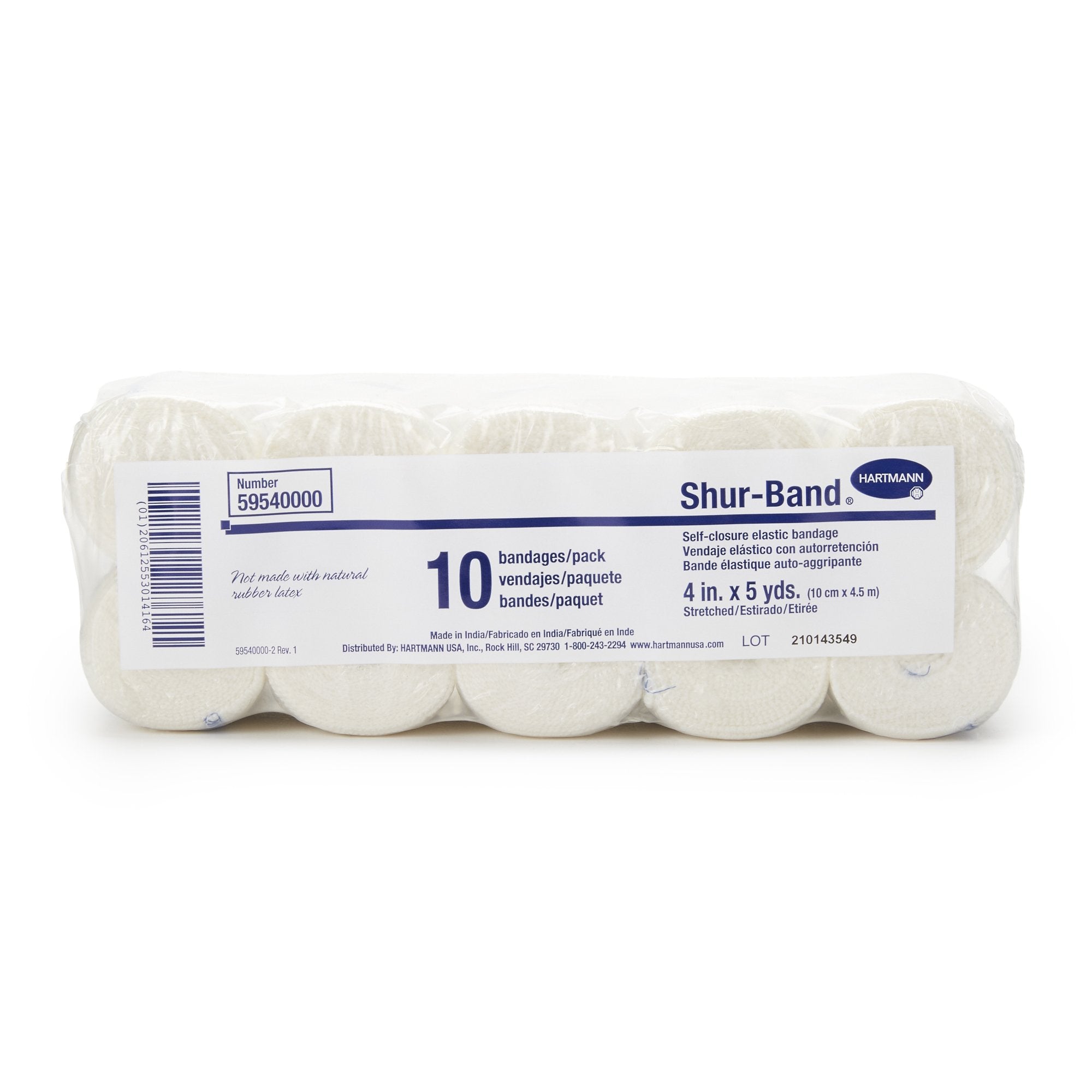 Elastic Bandage Shur-Band® LF 4 Inch X 5 Yard Single Hook and Loop Closure Natural NonSterile Standard Compression - image 3
