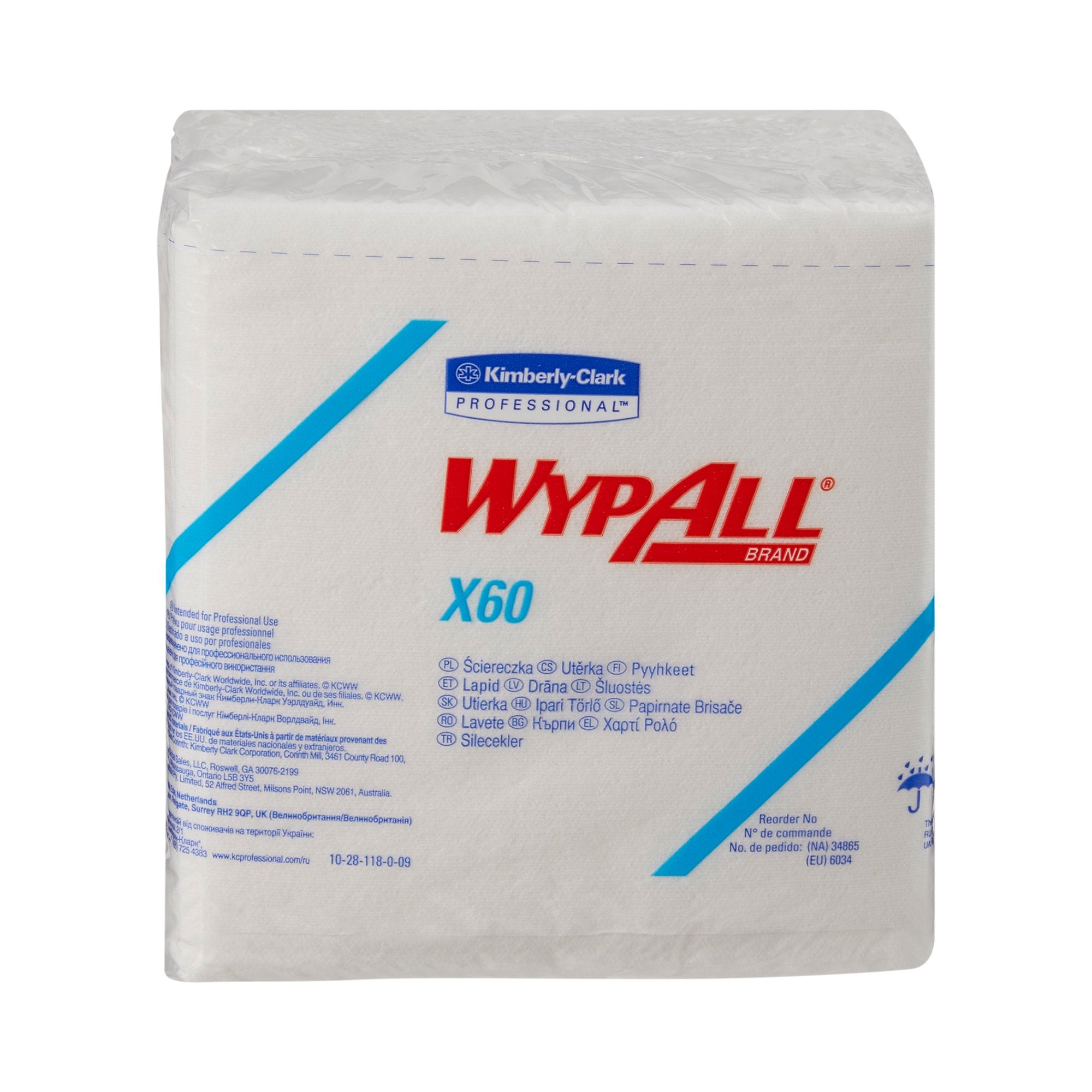 WypAll® X60 Task Wipe, Quarter Fold