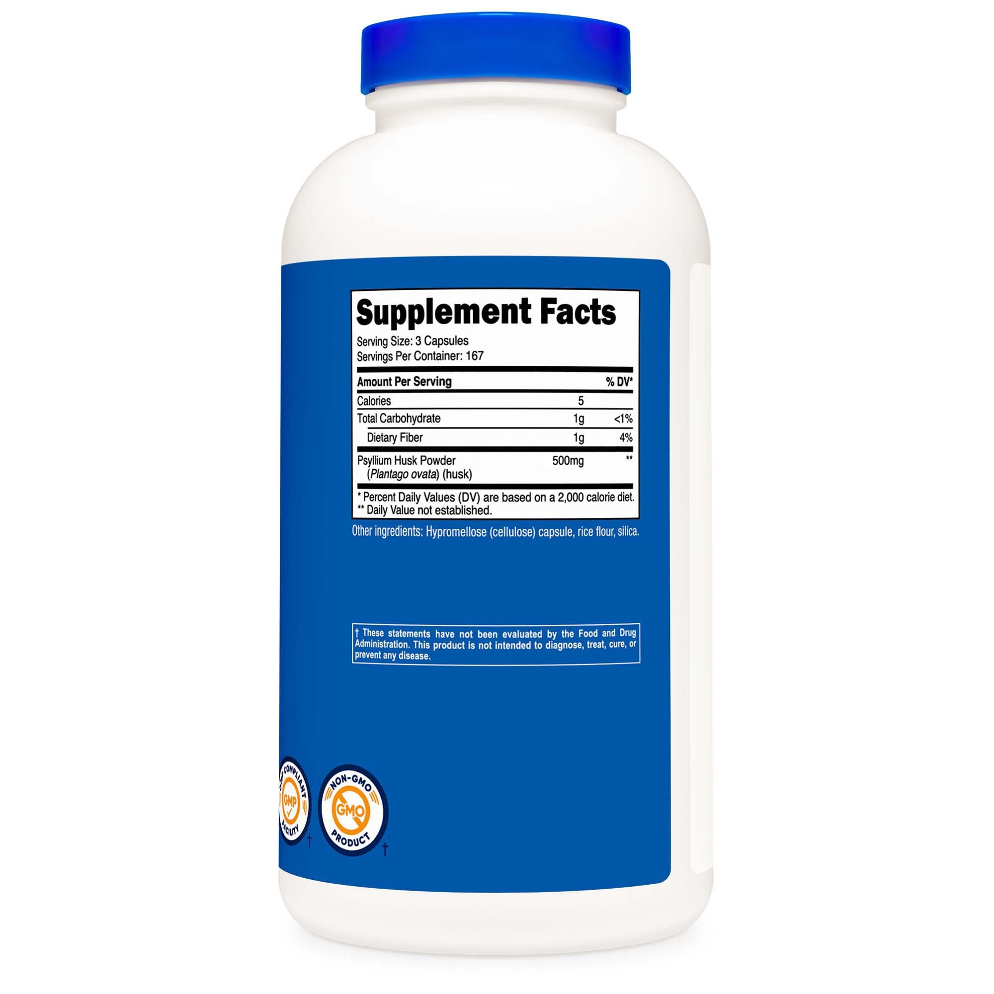 Dietary Supplement nutricost® Psyllium Husk 500 mg Strength Capsule 500 Per Bottle - image 3