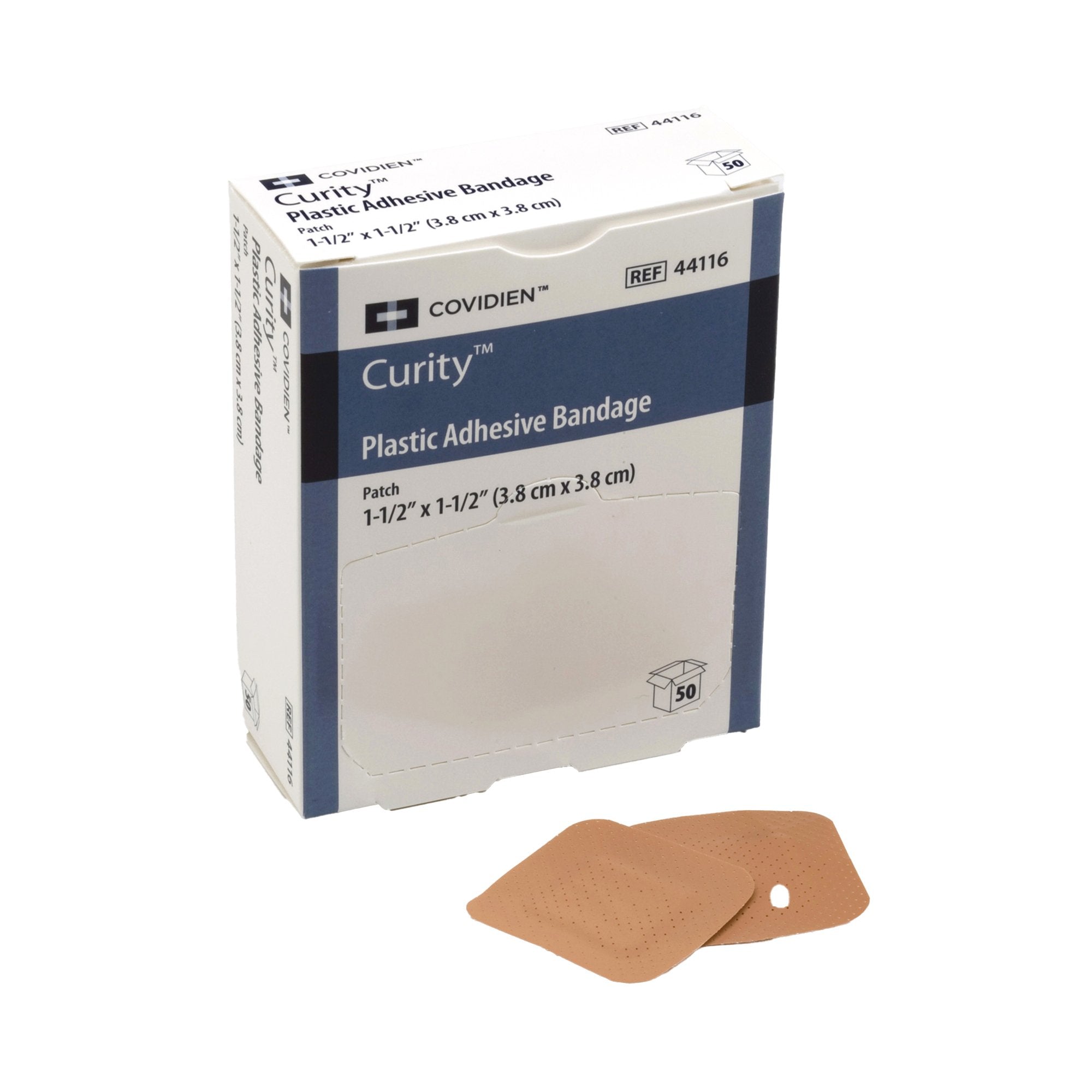 Adhesive Spot Bandage Curity™ Plastic Tan 5/8 X 1-1/2 Inch Sterile