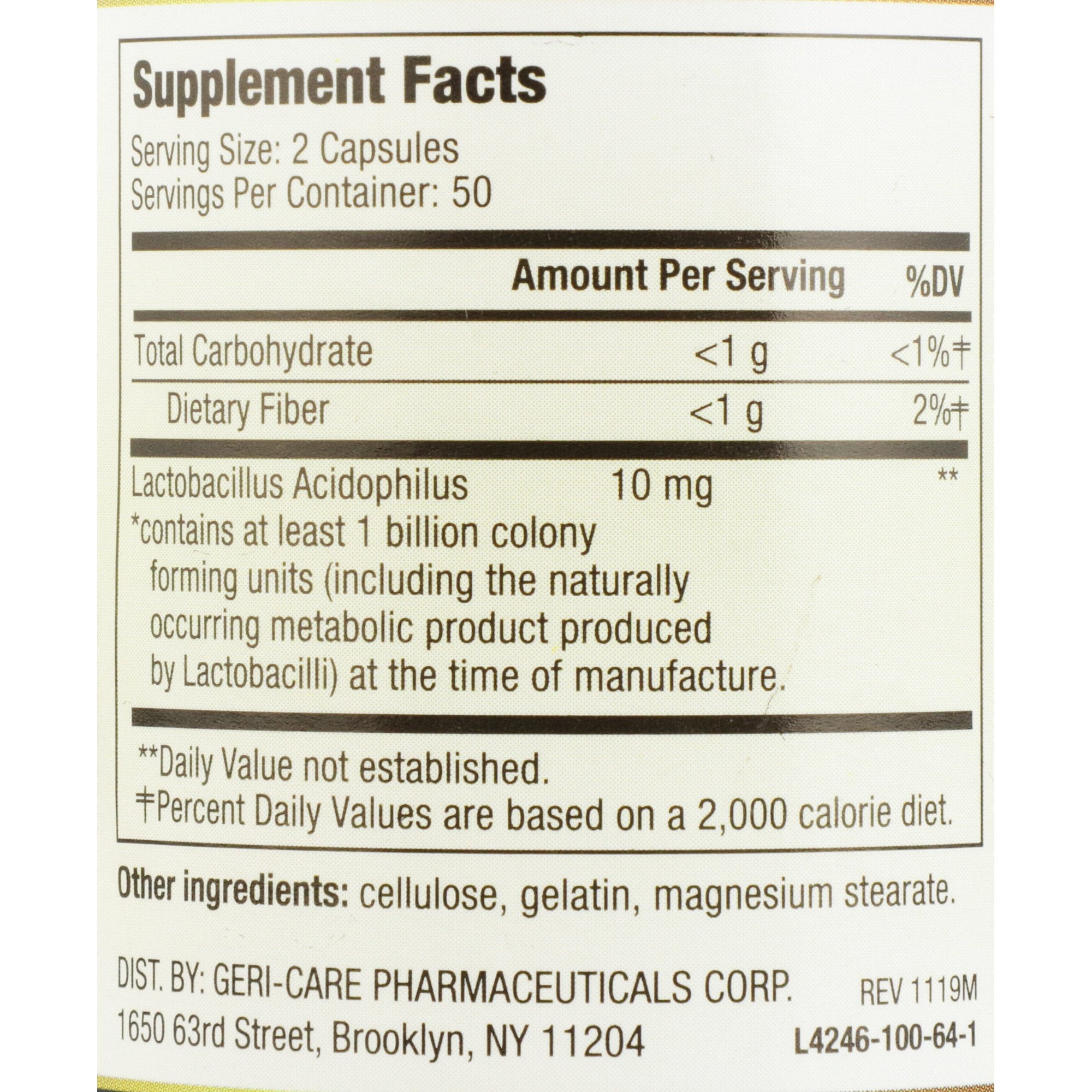 Probiotic Dietary Supplement HEALTH STAR® 100 per Bottle Capsule - image 3