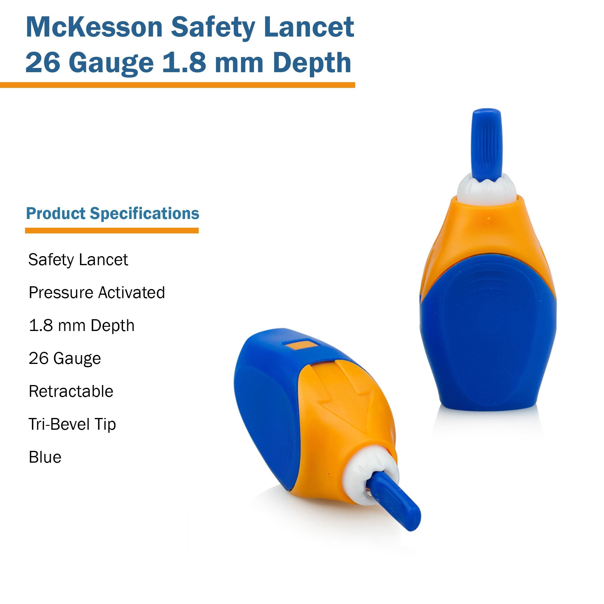 Safety Lancet McKesson 26 Gauge Retractable Pressure Activated Finger - image 5