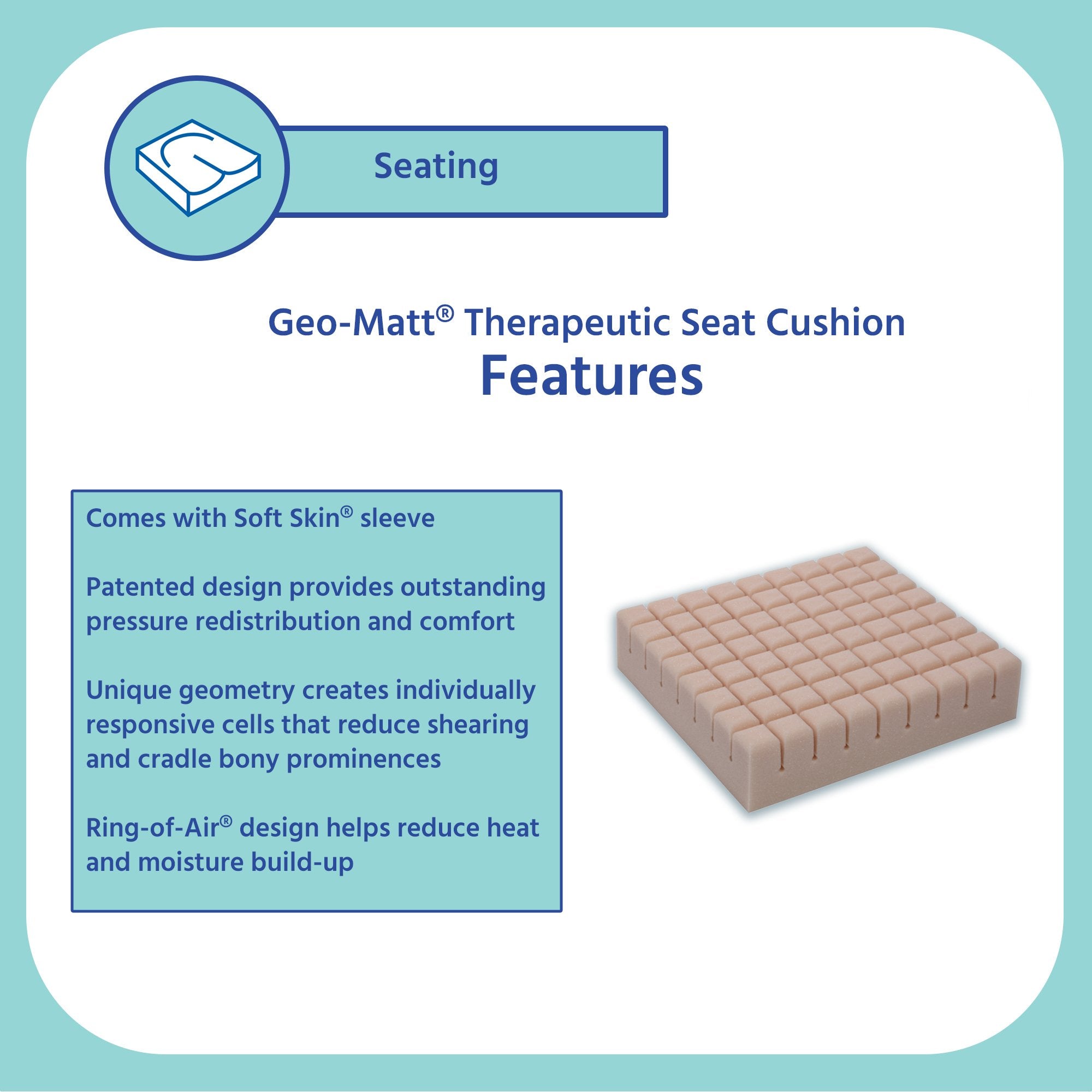 Seat Cushion Geo-Matt® 16 W X 18 L X 4 D Inch Foam - image 5