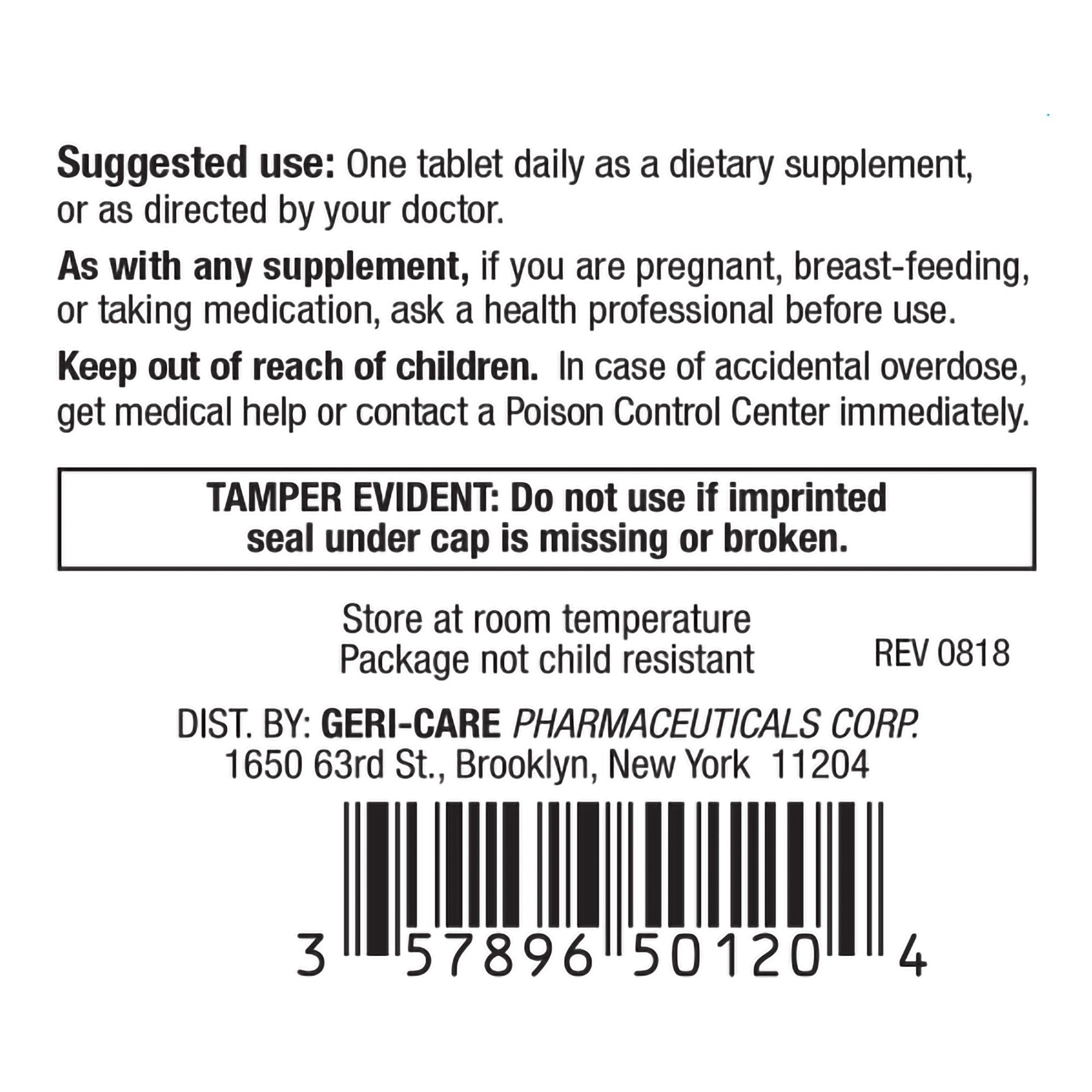 Multivitamin Supplement Geri-Care® Tablet 200 per Bottle - image 2