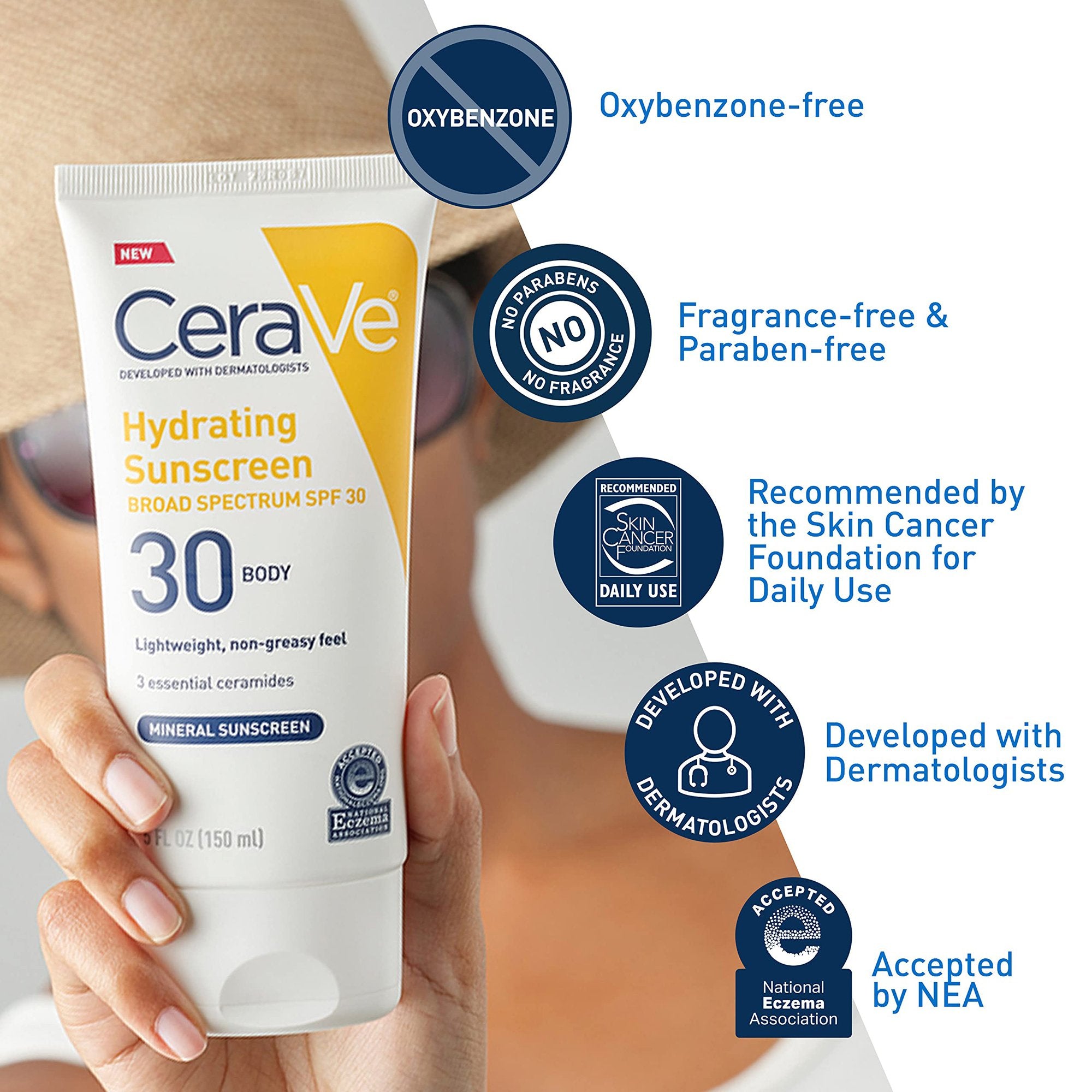 Sunscreen CeraVe® Hydrating Mineral SPF 30 Lotion 5 oz. Tube - image 5