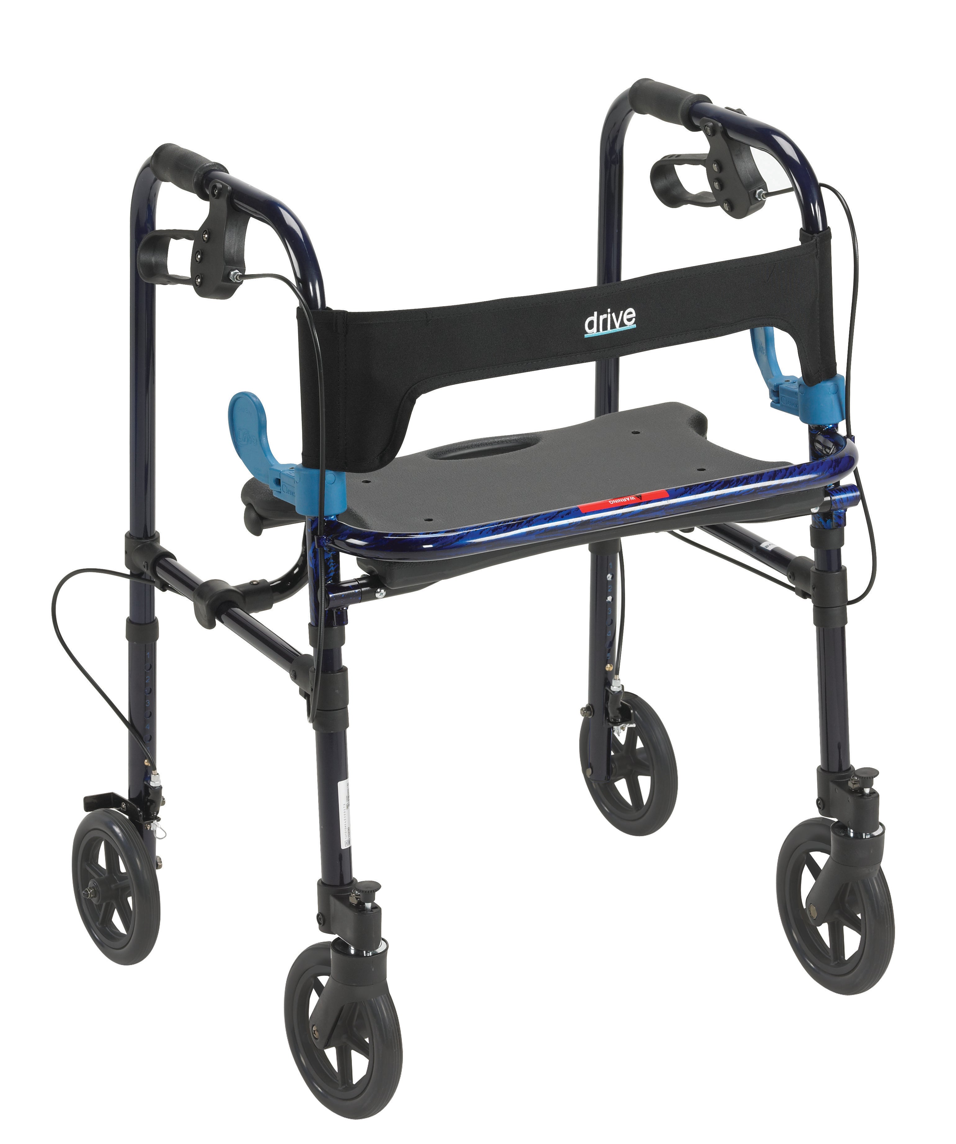 4 Wheel Rollator drive™ Clever-Lite Blue Adjustable Height / Folding Aluminum Frame