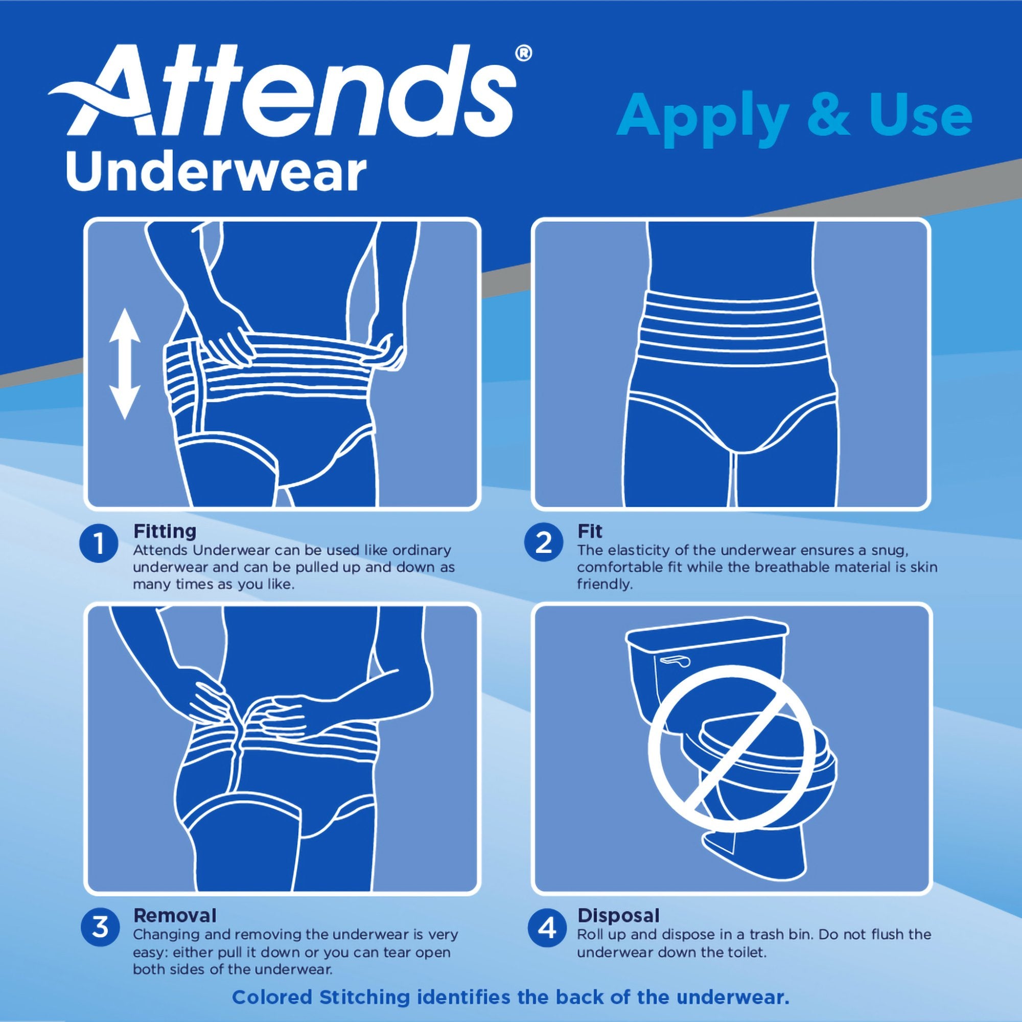 Absorbent Underwear Attends® Pull On with Tear Away Seams Adult Medium Unisex Disposable Heavy Absorbency - image 7