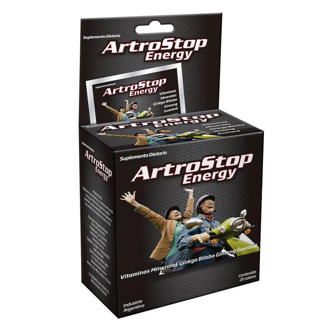 Artrostop Energy Supplement W/Vitamins+Minerals+Ginko+Gingseng (25 Tablets Ea.)