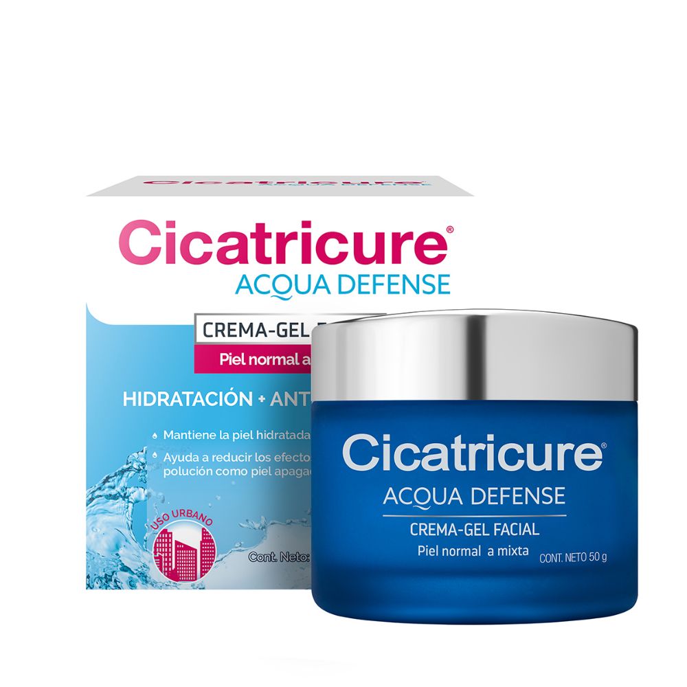 2 Pack Cicatricure Combo Acqua Defense Gel Moisturizing Facial Cream (50 Gr /ea)