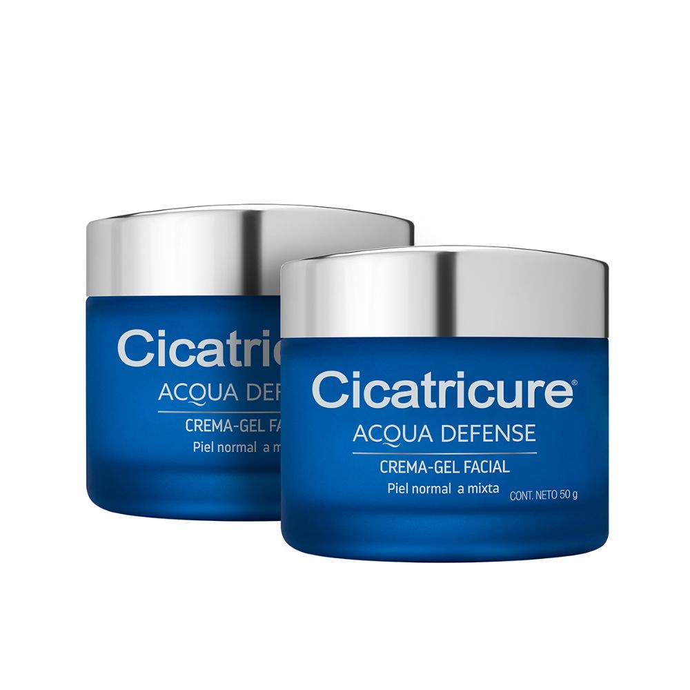 2 Pack Cicatricure Combo Acqua Defense Gel Moisturizing Facial Cream (50 Gr /ea)